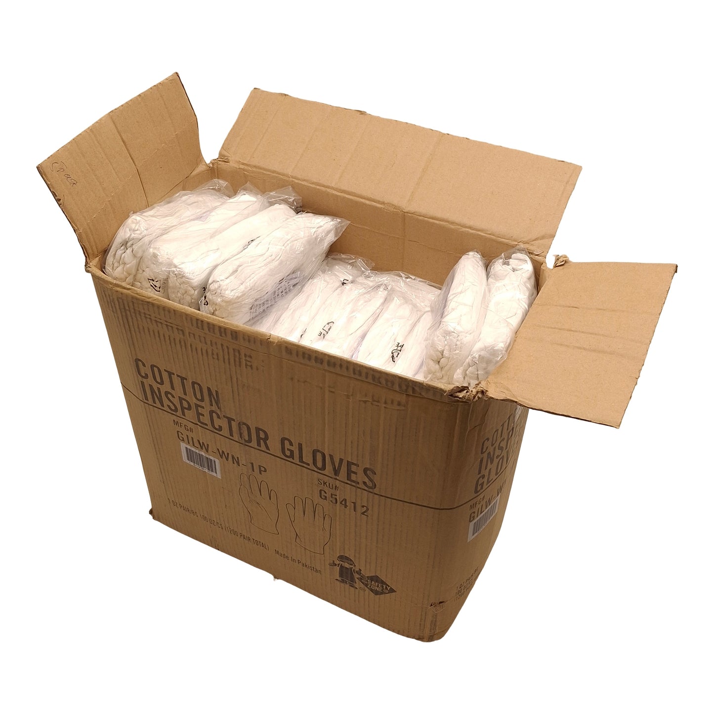 Open box Case of 996 Pair Safety Zone GILW-WN-1P Women's Cottons Inspection Glove, Large