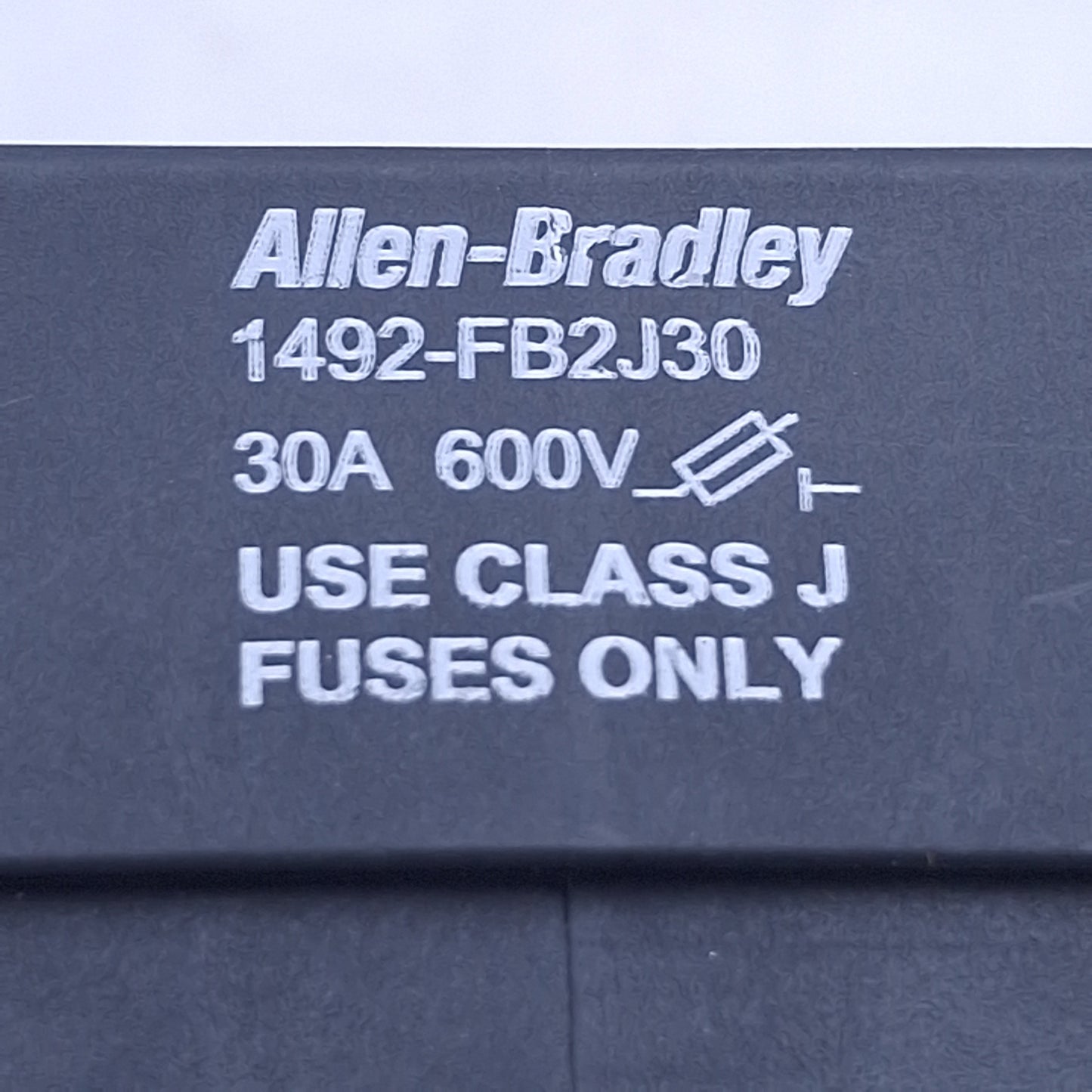 New – Open box Allen Bradley 1492-FB2J30 Fuse Holder 2-Pole, 30A 600V, Class J, DIN Rail