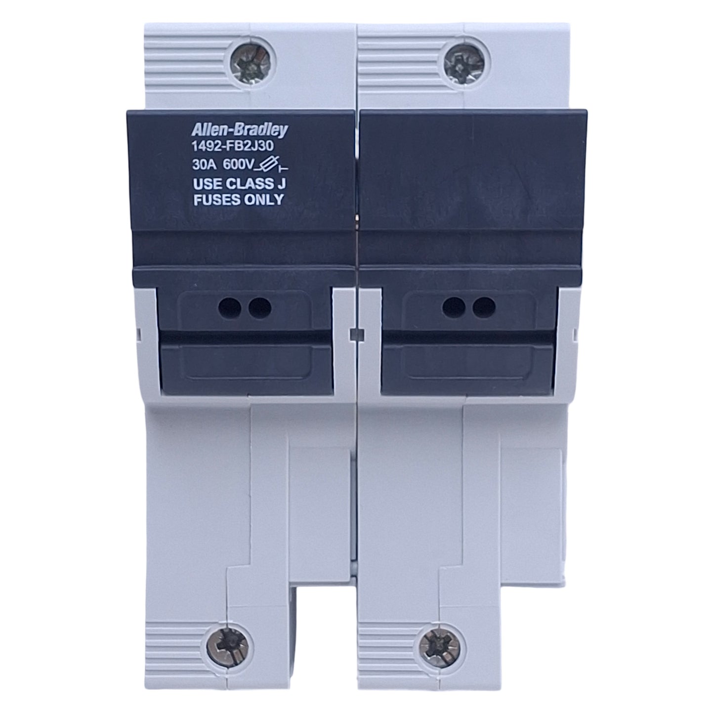 New – Open box Allen Bradley 1492-FB2J30 Fuse Holder 2-Pole, 30A 600V, Class J, DIN Rail