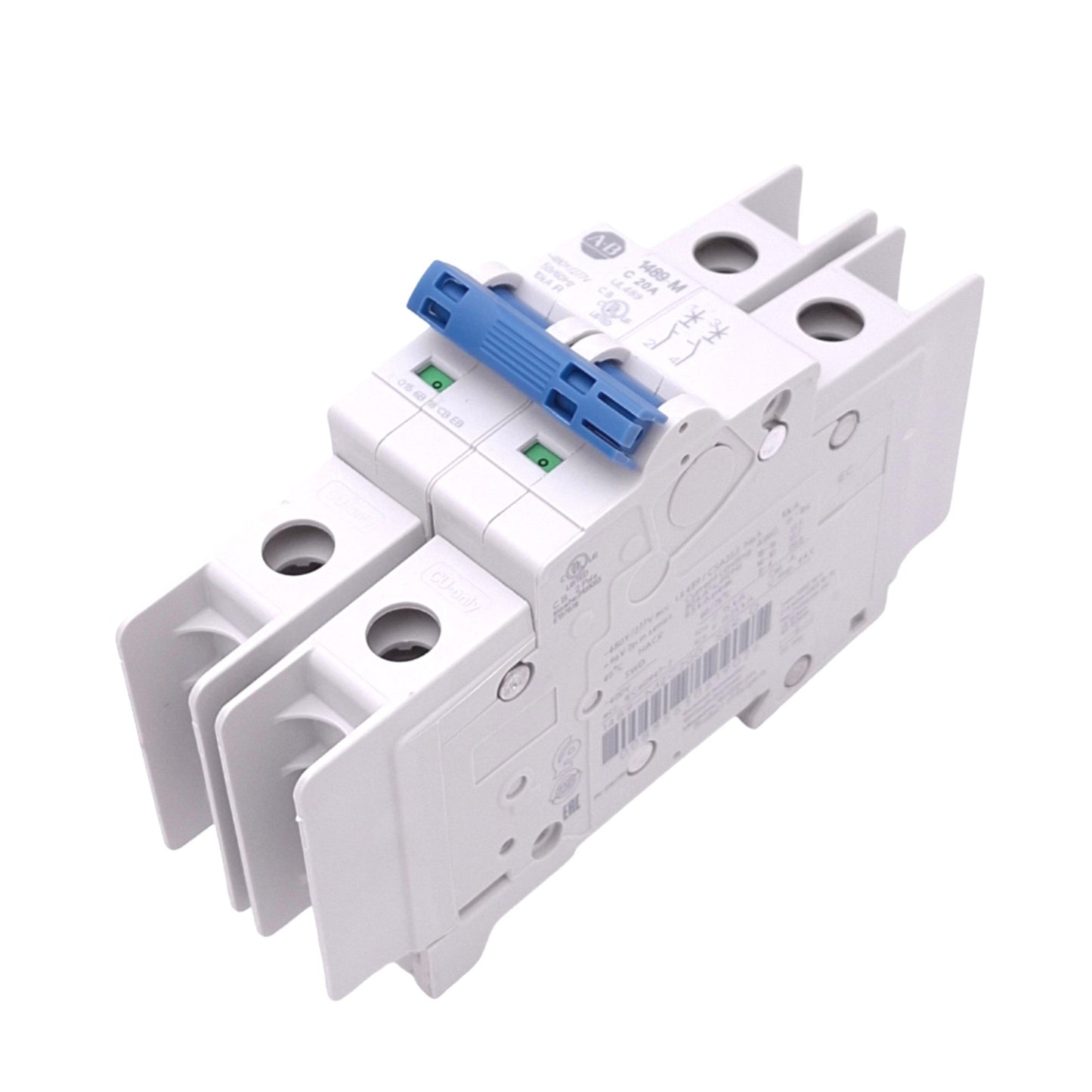 New Allen Bradley 1489-M2C200 Circuit Breaker, 2-Pole 20A, 480Y/277VAC, C-Curve