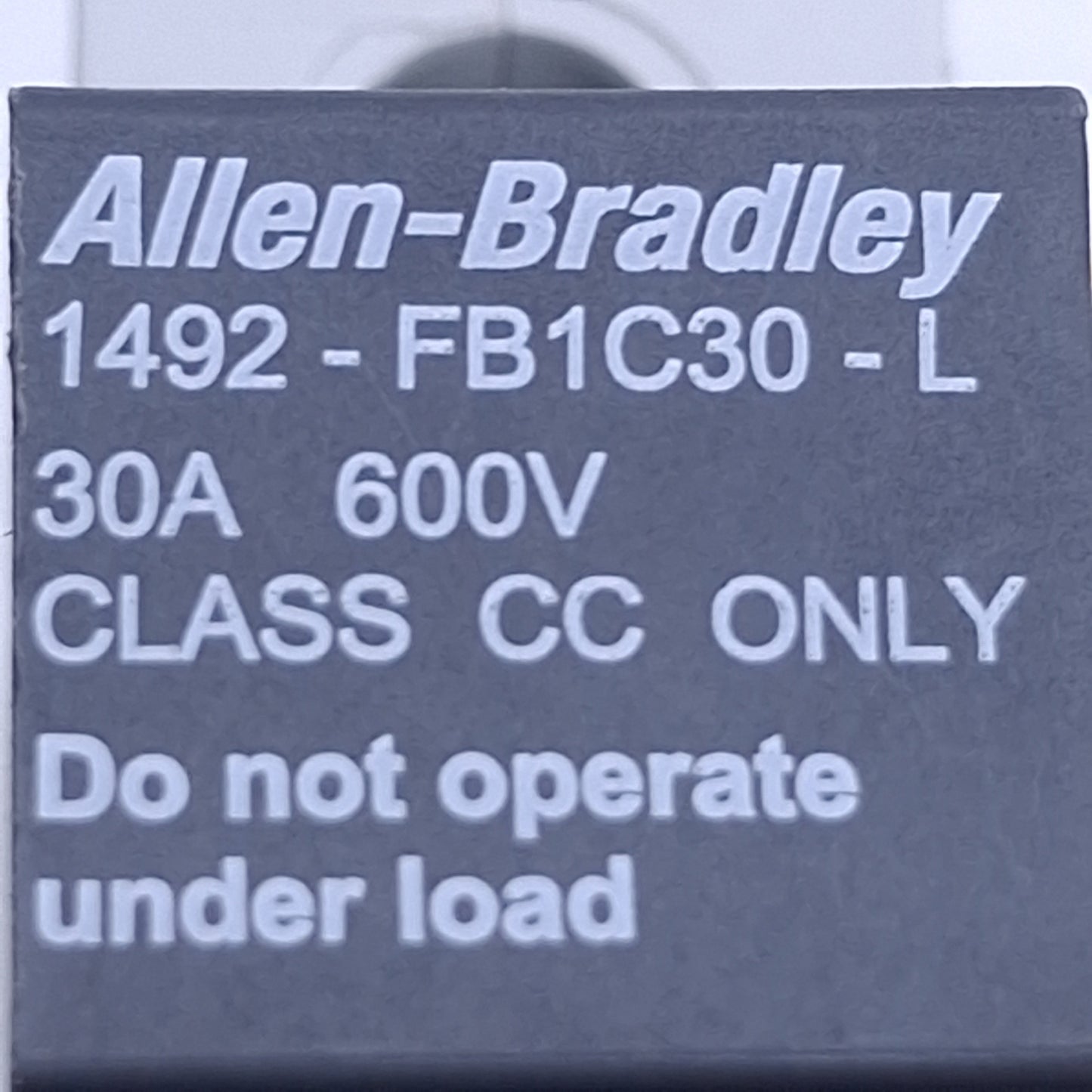 New – Open box Allen Bradley 1492-FB1C30-L Fuse Holder, 1-Pole, Class CC, 30A 600V, DIN Rail