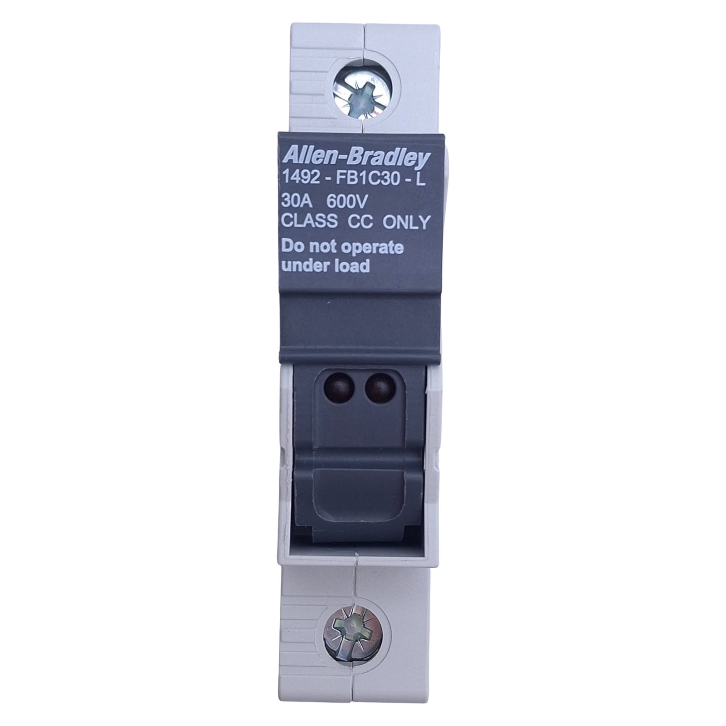 New – Open box Allen Bradley 1492-FB1C30-L Fuse Holder, 1-Pole, Class CC, 30A 600V, DIN Rail