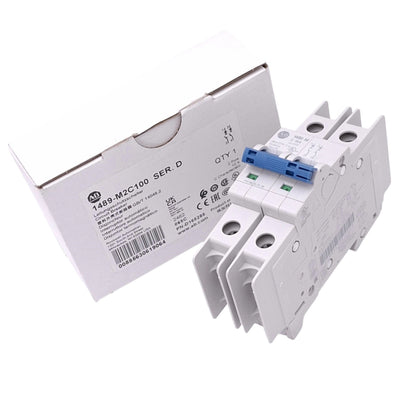 New Allen Bradley 1489-M2C100 Circuit Breaker, 2-Pole 10A, 480Y/277VAC, C-Curve