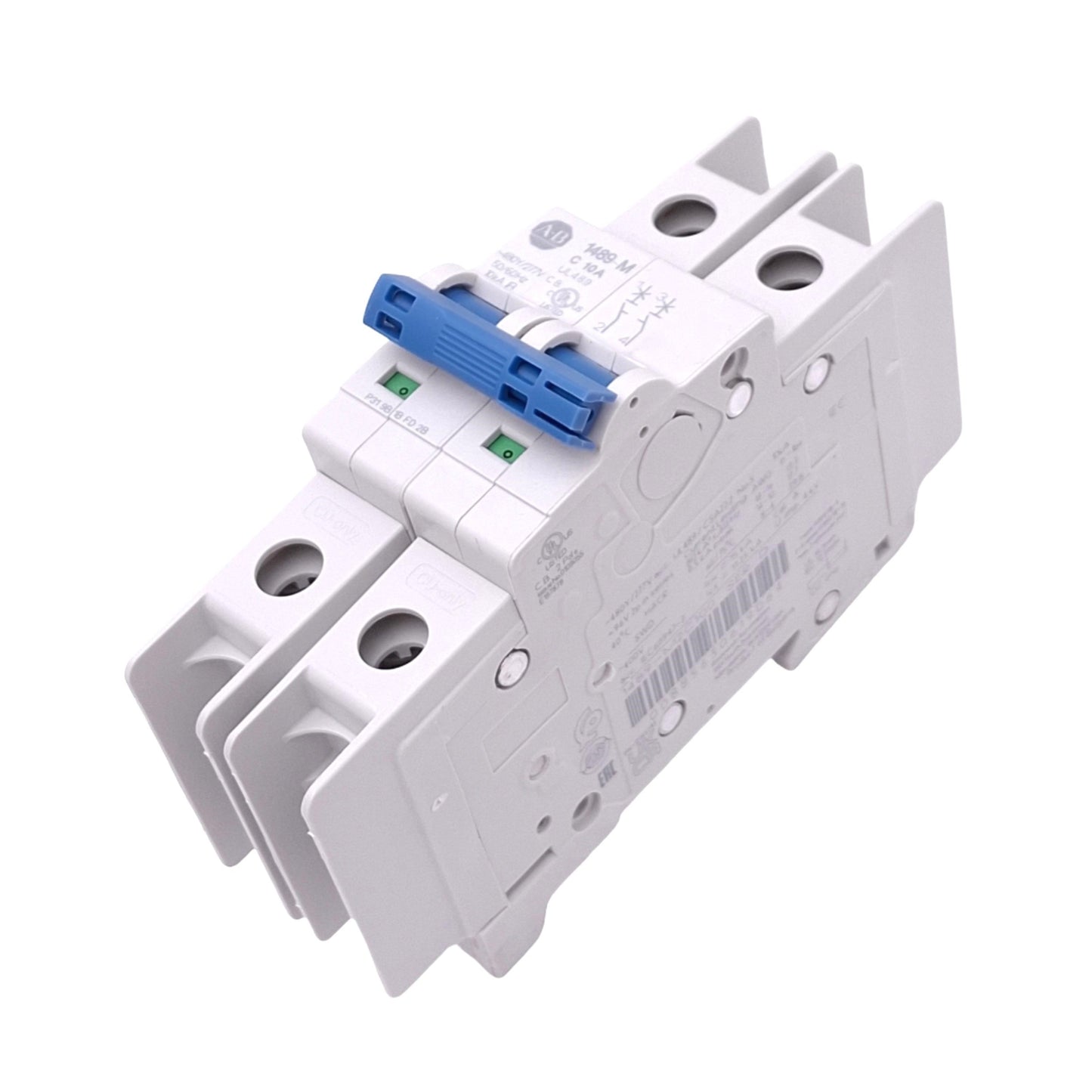 New Allen Bradley 1489-M2C100 Circuit Breaker, 2-Pole 10A, 480Y/277VAC, C-Curve