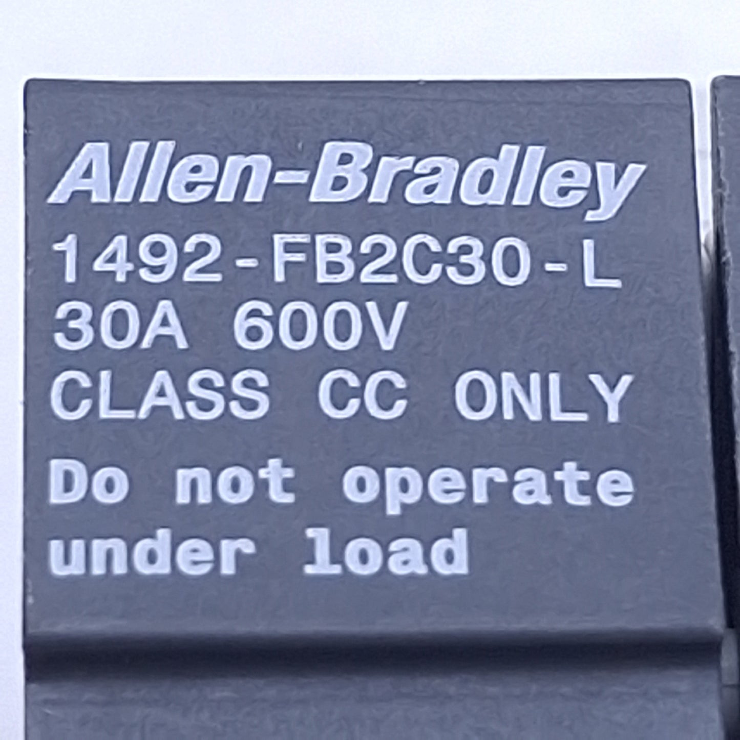 New – Open box Allen Bradley 1492-FB2C30-L Fuse Holder, 2-Pole, Class CC, 30A 600V, DIN Rail