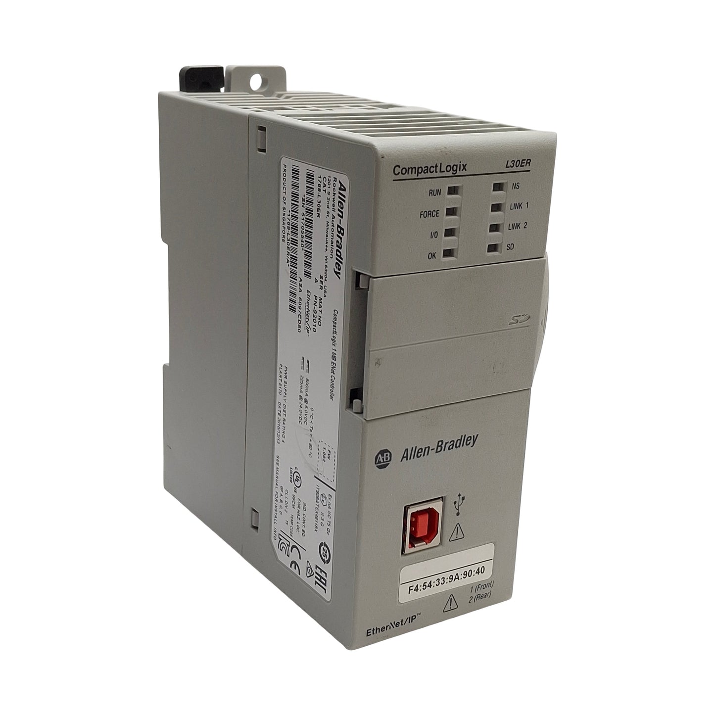 Used Allen Bradley 1769-L30ER Series A CompactLogix PLC Motion Controller, 1MB Memory