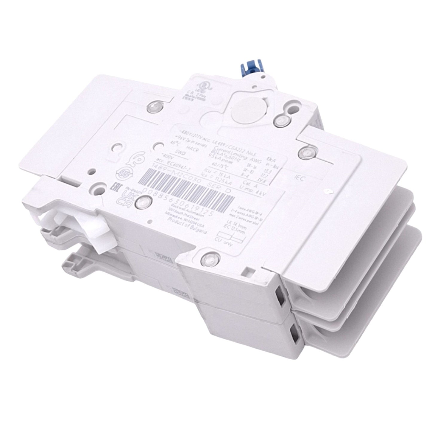New Allen Bradley 1489-M2C030 Circuit Breaker, 2-Pole 3A, 480Y/277VAC, C-Curve