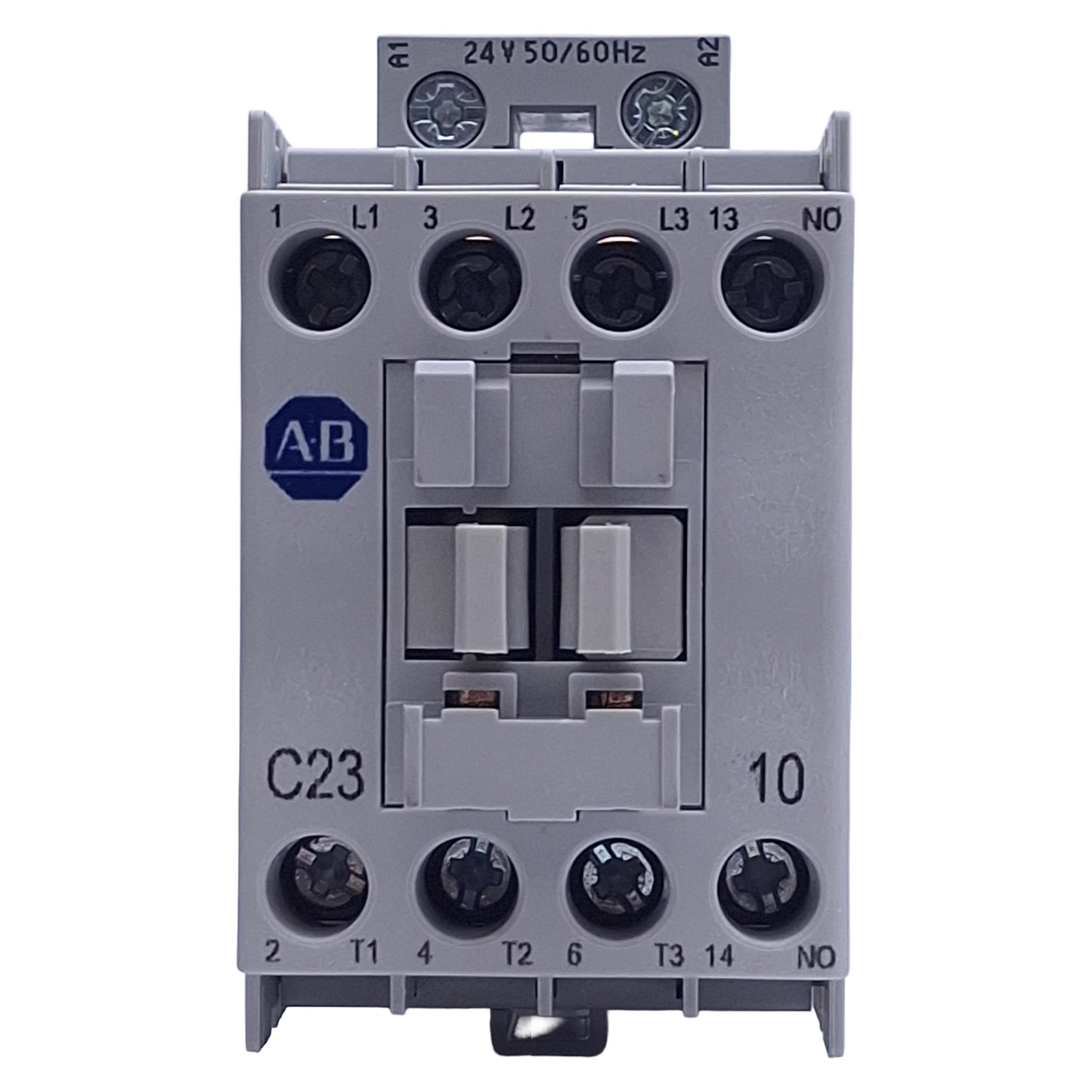 New Allen Bradley 100-C23KJ10 IEC Contactor, 3-Ph & NO Aux, 600V 30A, 24VAC Coil