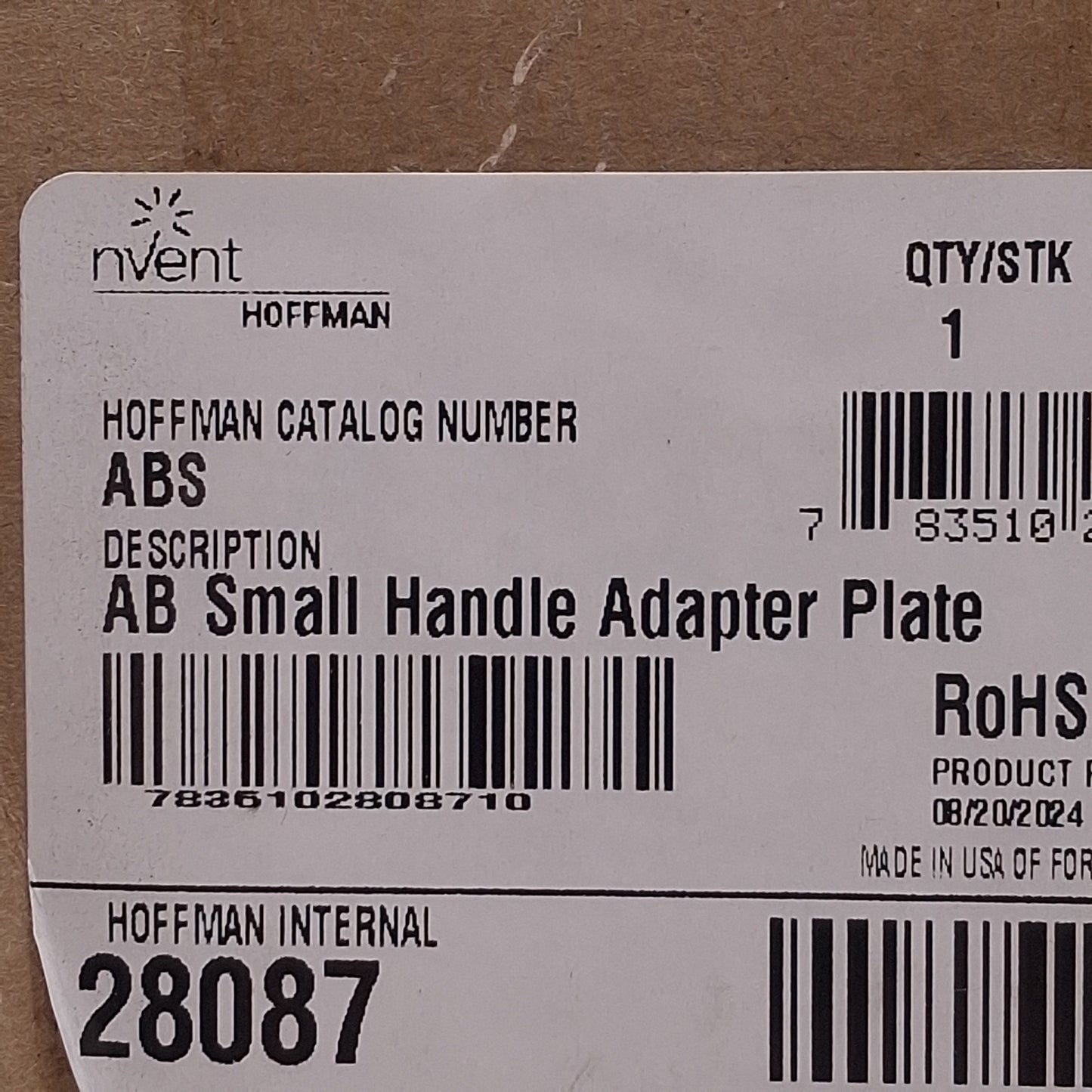 New nVent Hoffman ABS Operator Adapter For Universal Cutouts, Steel, Type 4 & 12