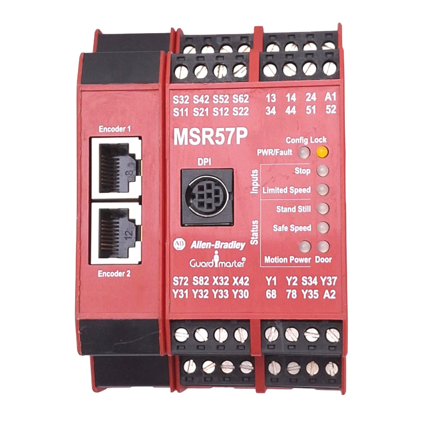 Used Allen Bradley MSR57P 440R-S845AER-NNL Guardmaster Safety Relay, 2 Encoder, 24VDC