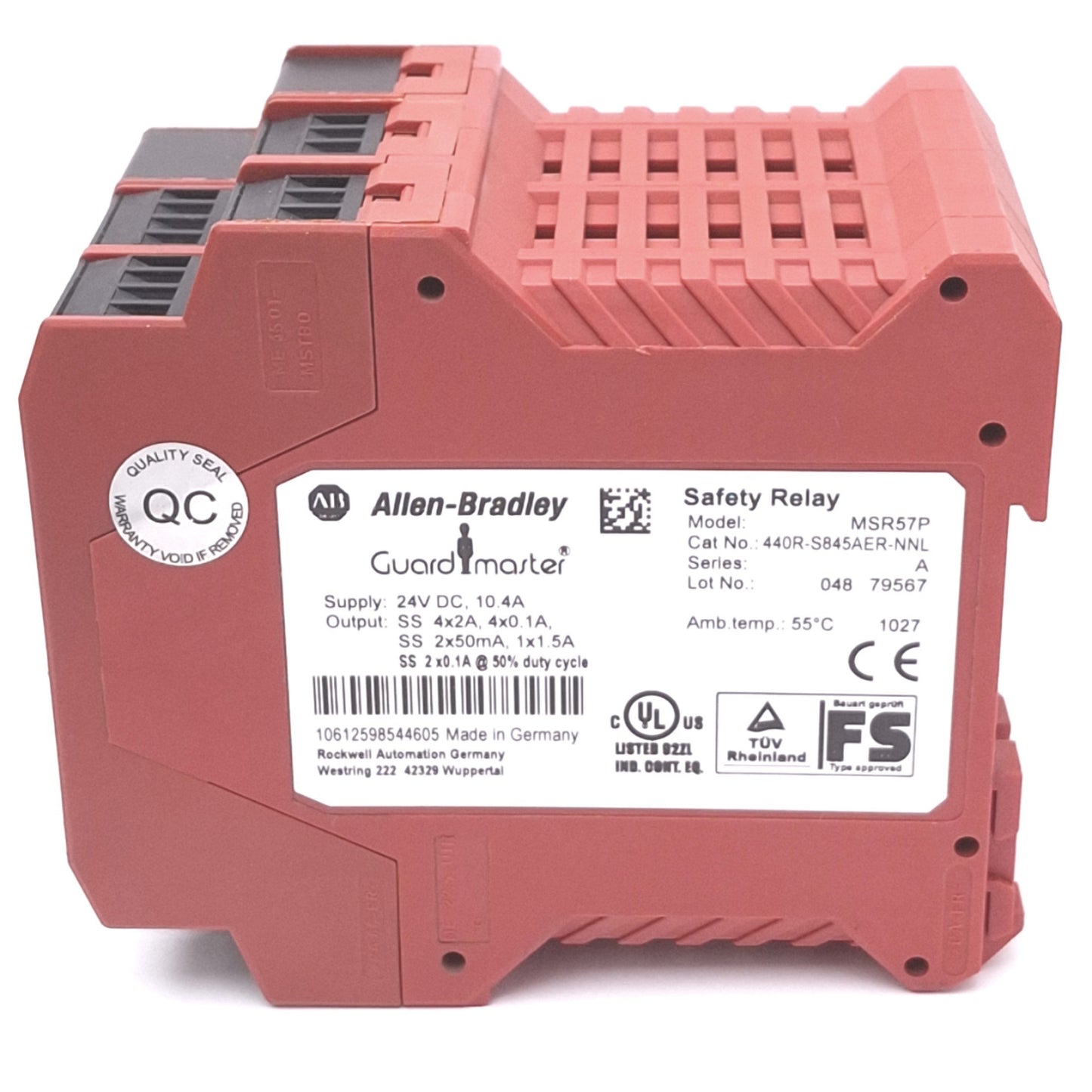 Used Allen Bradley MSR57P 440R-S845AER-NNL Guardmaster Safety Relay, 2 Encoder, 24VDC