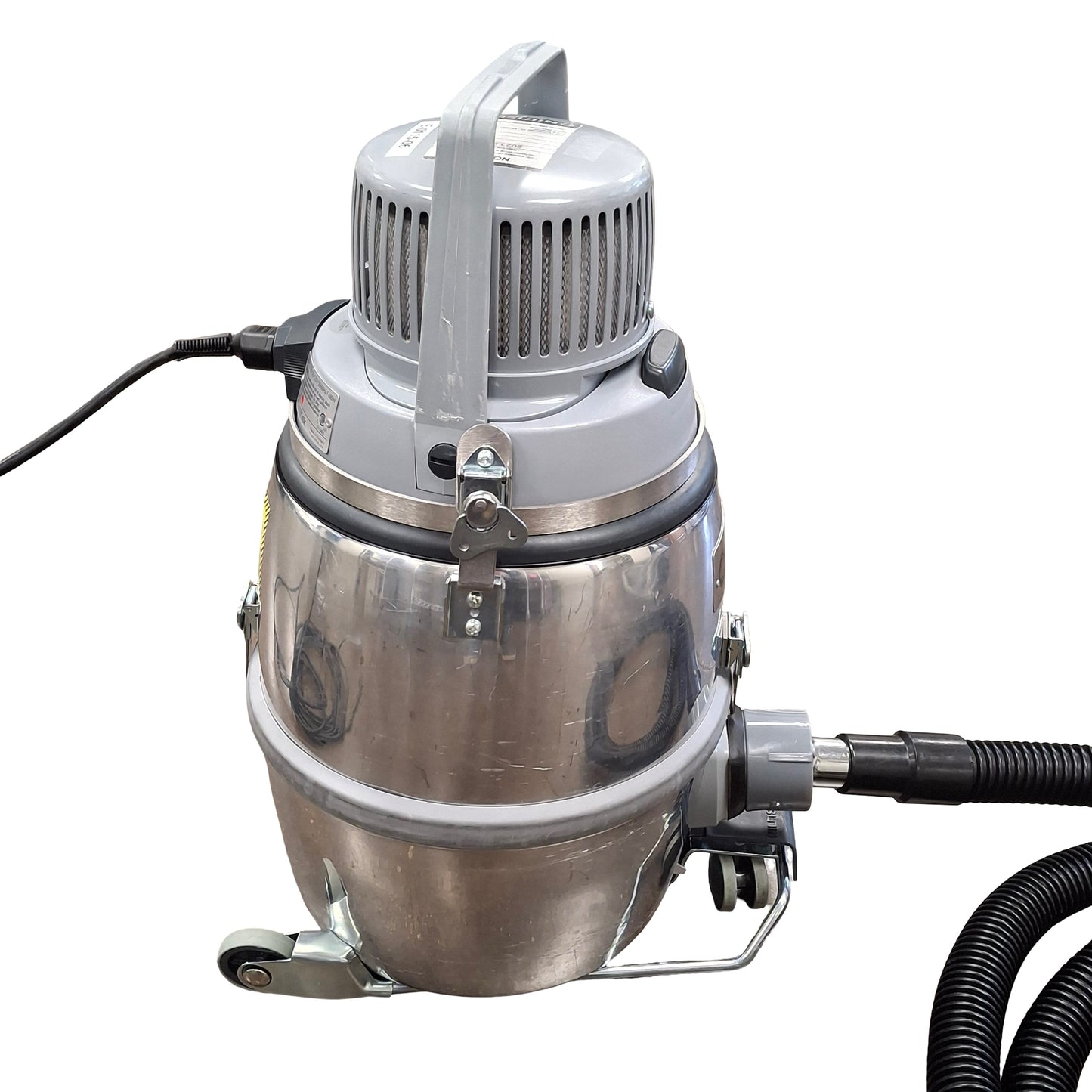 Used Nilfisk GM80 Industrial Clean Room Vacuum Cleaner, HEPA Filter, W/ Angled Nozzle