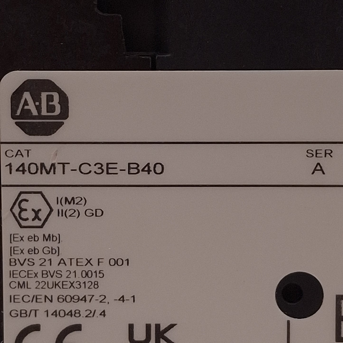 Used Allen Bradley 140MT-C3E-B40 Motor Protection Circuit Breaker, 3-Pole, 2.5-4.0A