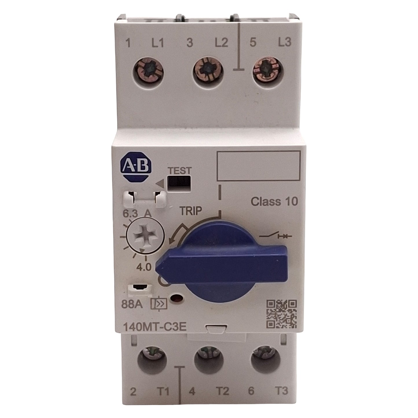 Used Allen Bradley 140MT-C3E-B63 Motor Protection Circuit Breaker, 3-Pole, 4.0-6.3A
