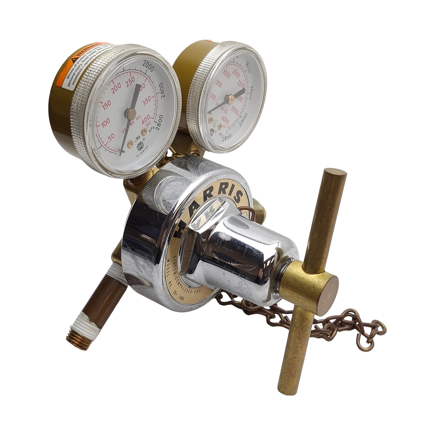 Used Harris 25-200C-580 Single Stage Gas Regulator, 3000psig In/0-200Psig Set CGA580