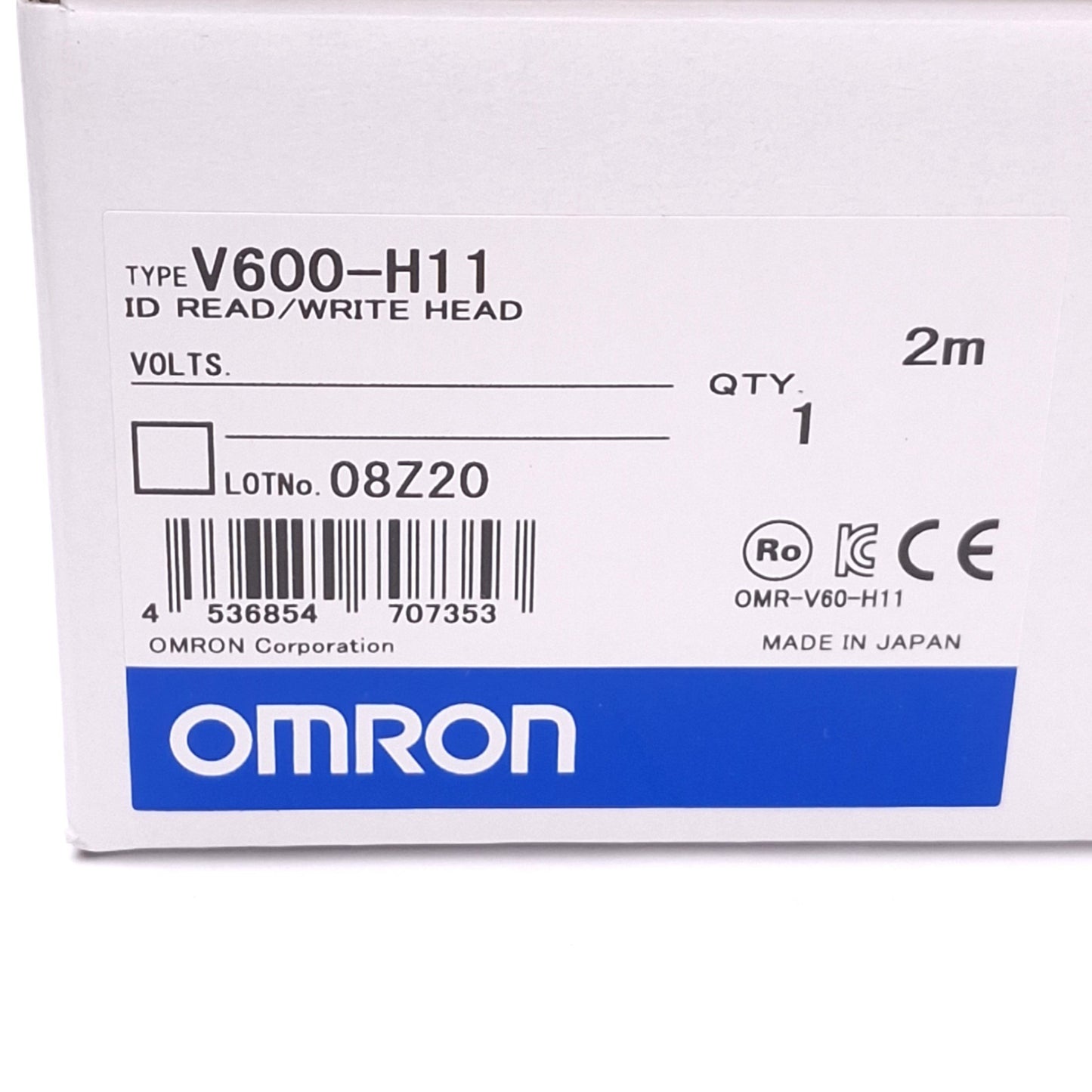 New Omron V600-H11 RFID Read/Write Head for V600 ID, 530kHz, 2m Cable, 12-Pin