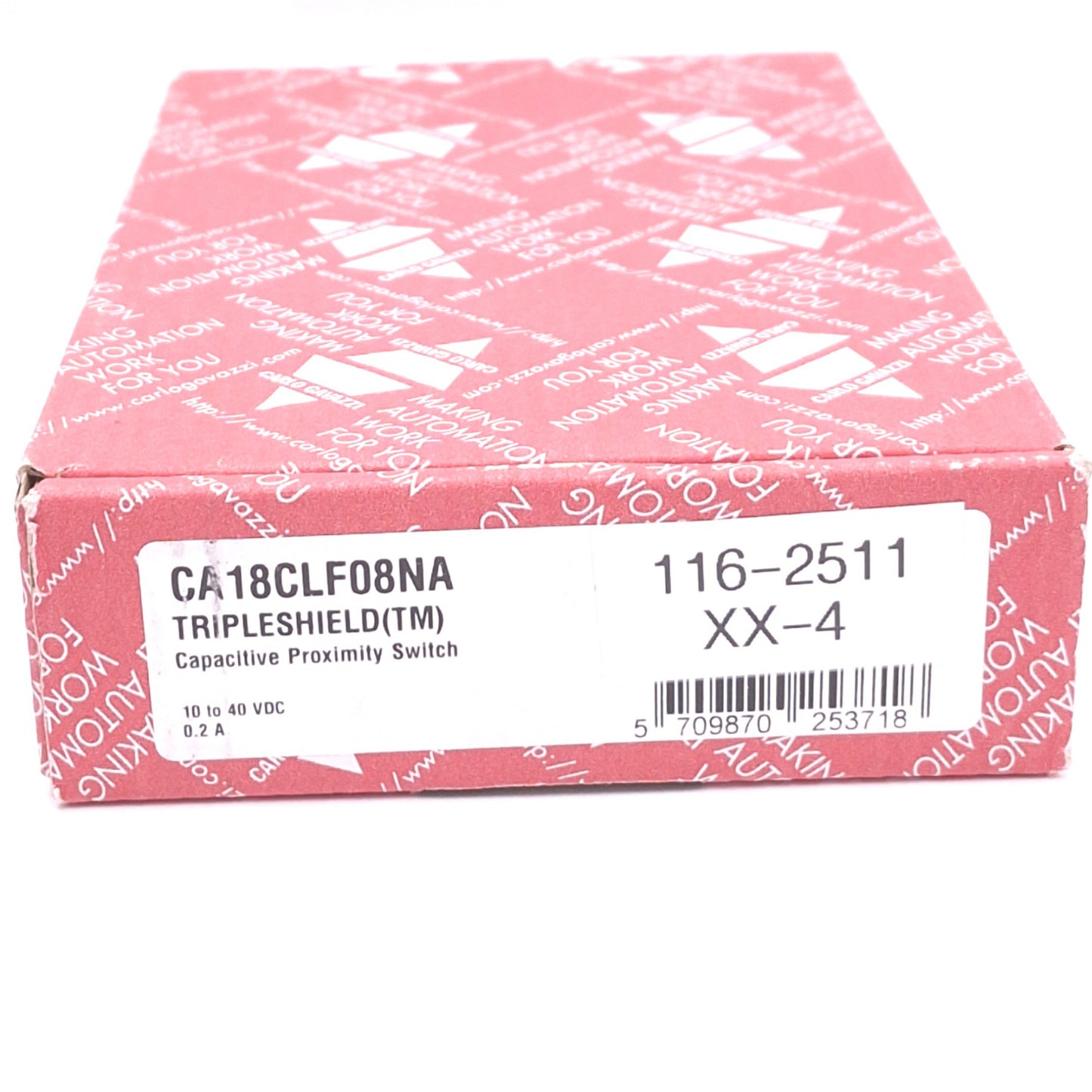 New Carlo Gavazzi CA18CLF08NA Proximity Sensor, 10-40VDC 0.2A, NPN Out, M18