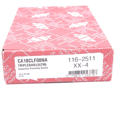 New Carlo Gavazzi CA18CLF08NA Proximity Sensor, 10-40VDC 0.2A, NPN Out, M18