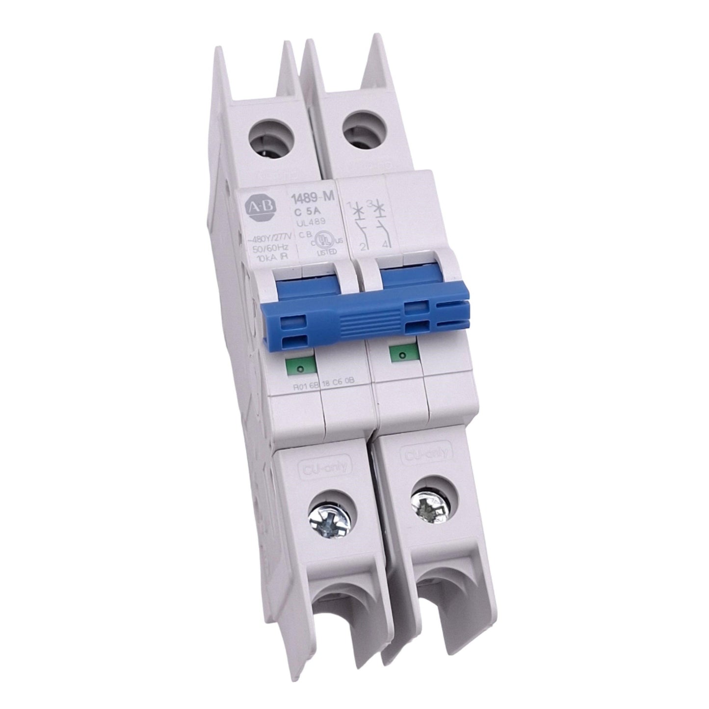 New Allen Bradley 1489-M2C050 Circuit Breaker, 2-Pole 5A, 480Y/277VAC, C-Curve
