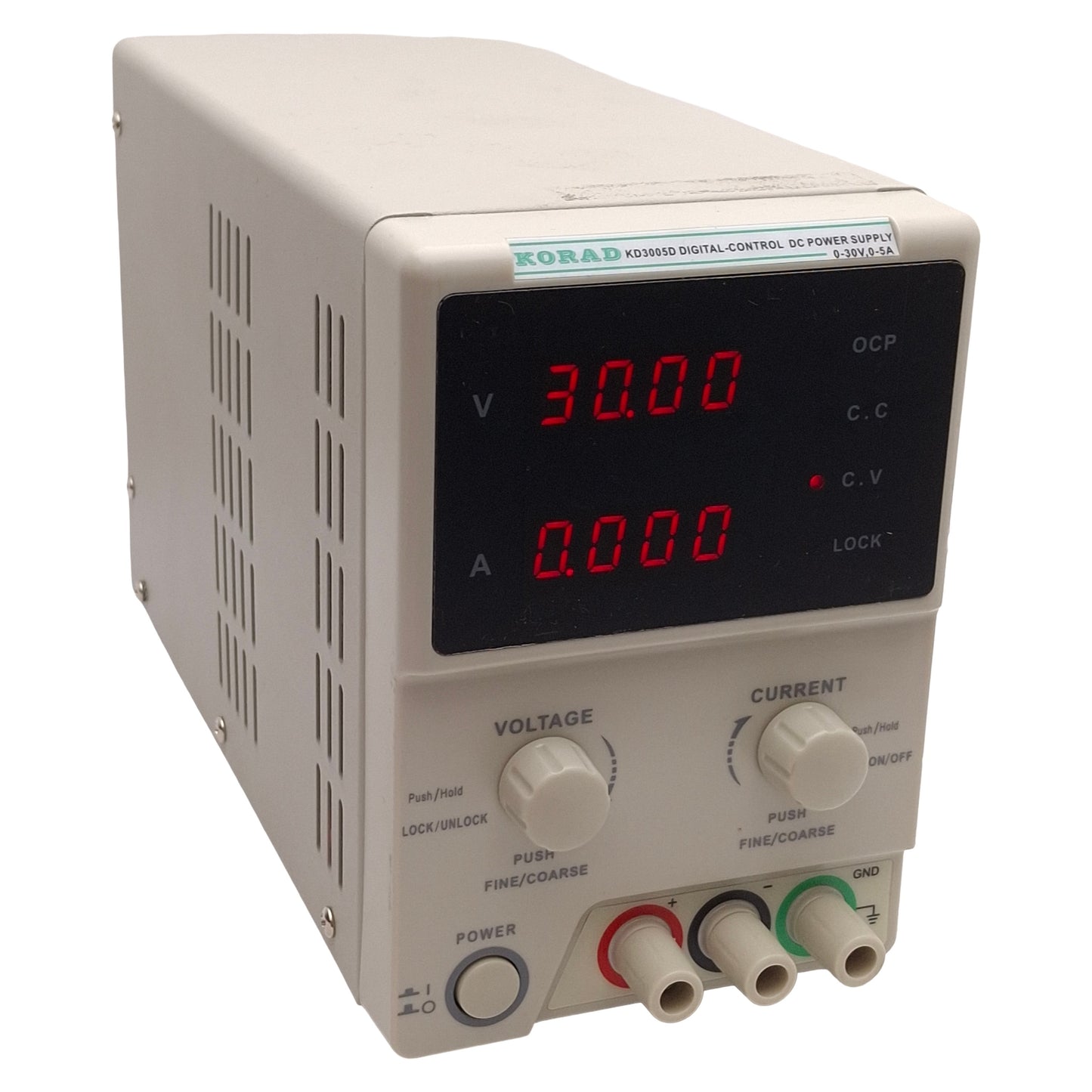 Used Korad KD3005 Digital-Control DC Power Supply, 150W 0-30VDC 0-5A Out, 110VAC In