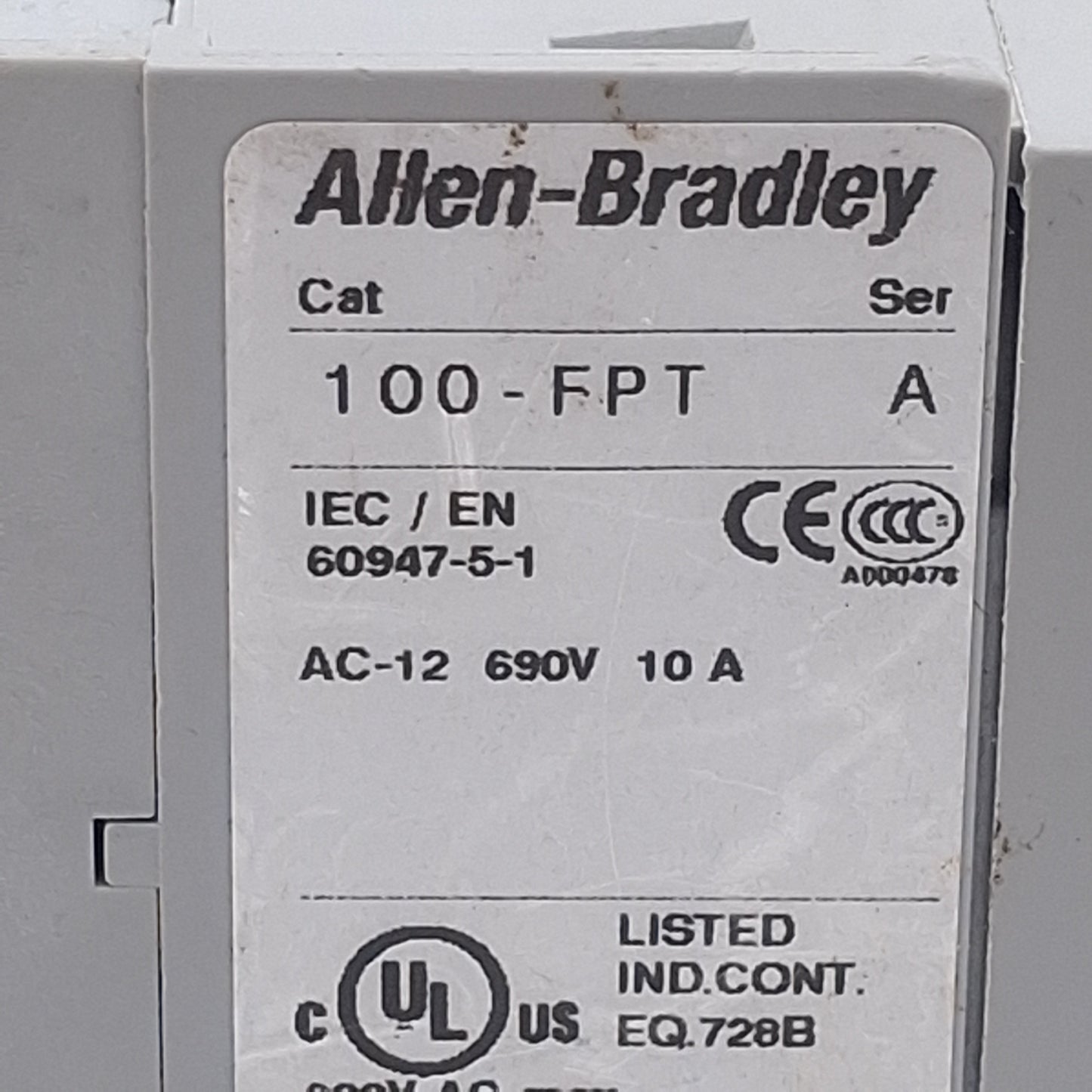 Used Allen Bradley 100-FPTB30 Pneumatic Timing Module Off-Delay, 0.3-30sec 10A 600VAC
