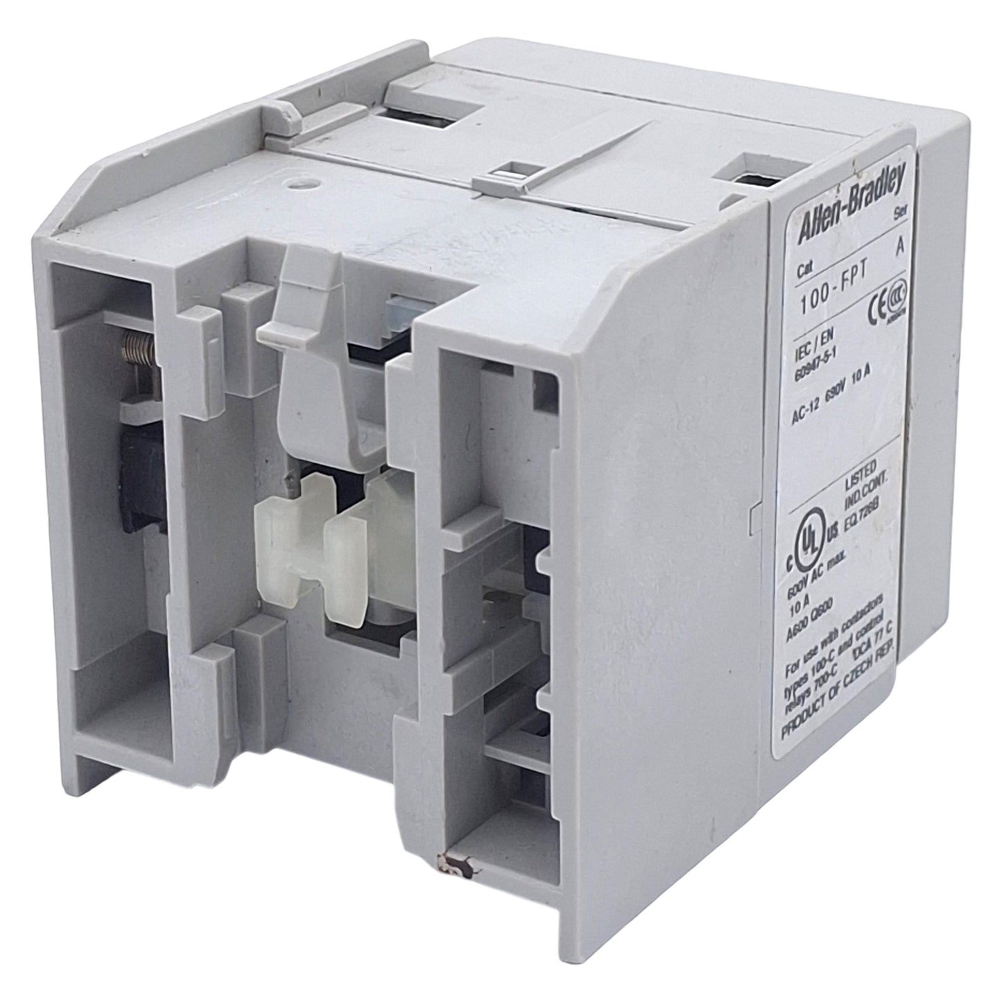 Used Allen Bradley 100-FPTB30 Pneumatic Timing Module Off-Delay, 0.3-30sec 10A 600VAC