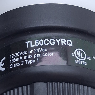 Used Banner TL50CGYRQ LED Light Tower 50mm, Green/Yellow/Red, 4-Pin M12, 10-30VDC