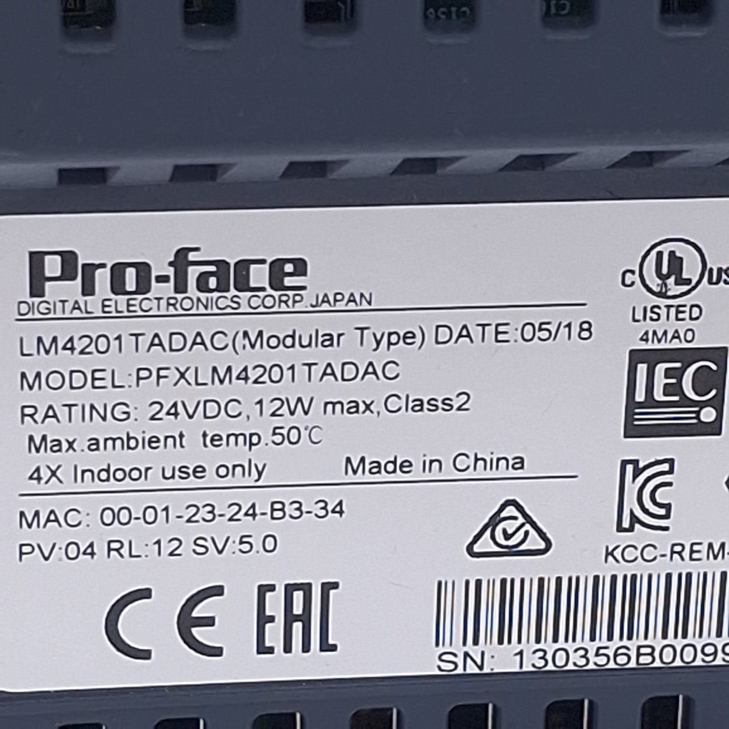 Used Schneider Electric PFXLM4201TADAC Pro-Face Machine Interface, 3.5in, 24VDC