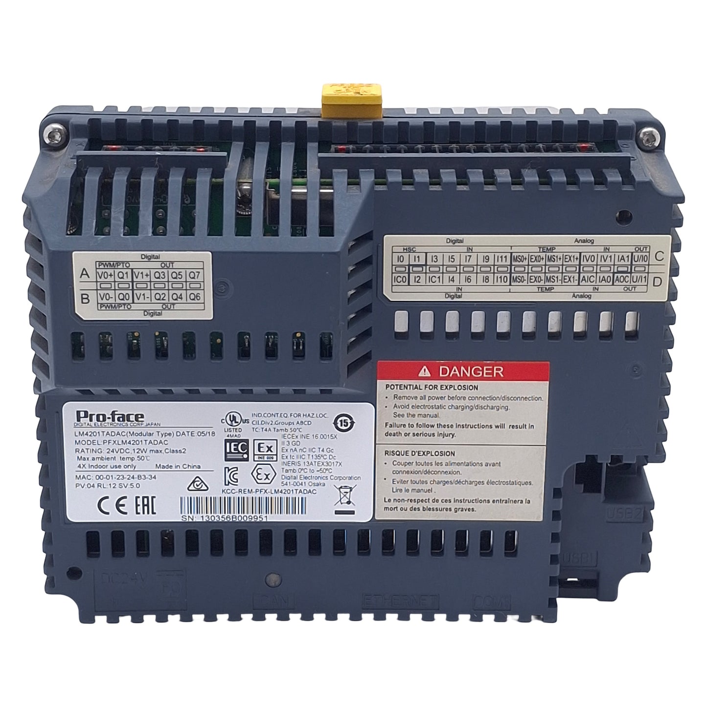 Used Schneider Electric PFXLM4201TADAC Pro-Face Machine Interface, 3.5in, 24VDC