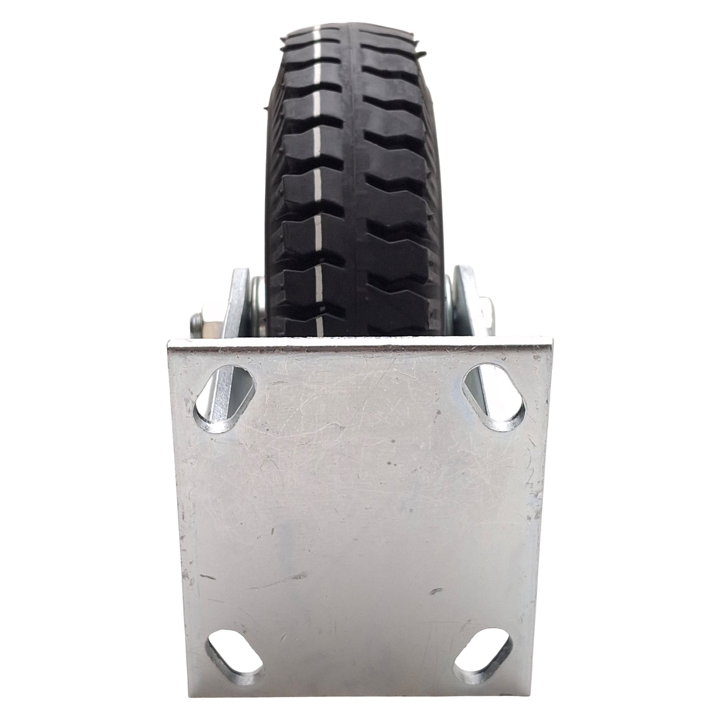 New Cheng Shin Rigid Plate Inflatable Nylon Caster, ø8.5 x 2in, 115 x 100mm Plate