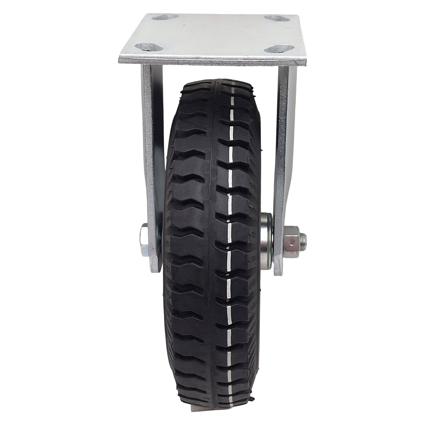 New Cheng Shin Rigid Plate Inflatable Nylon Caster, ø8.5 x 2in, 115 x 100mm Plate