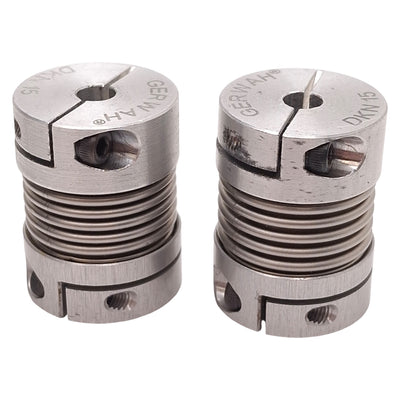 Used Lot of 2 Gerwah DKN 15-26-3/16-3/8 Metal Bellows Coupling ø3/16in & ø3/8in Bore