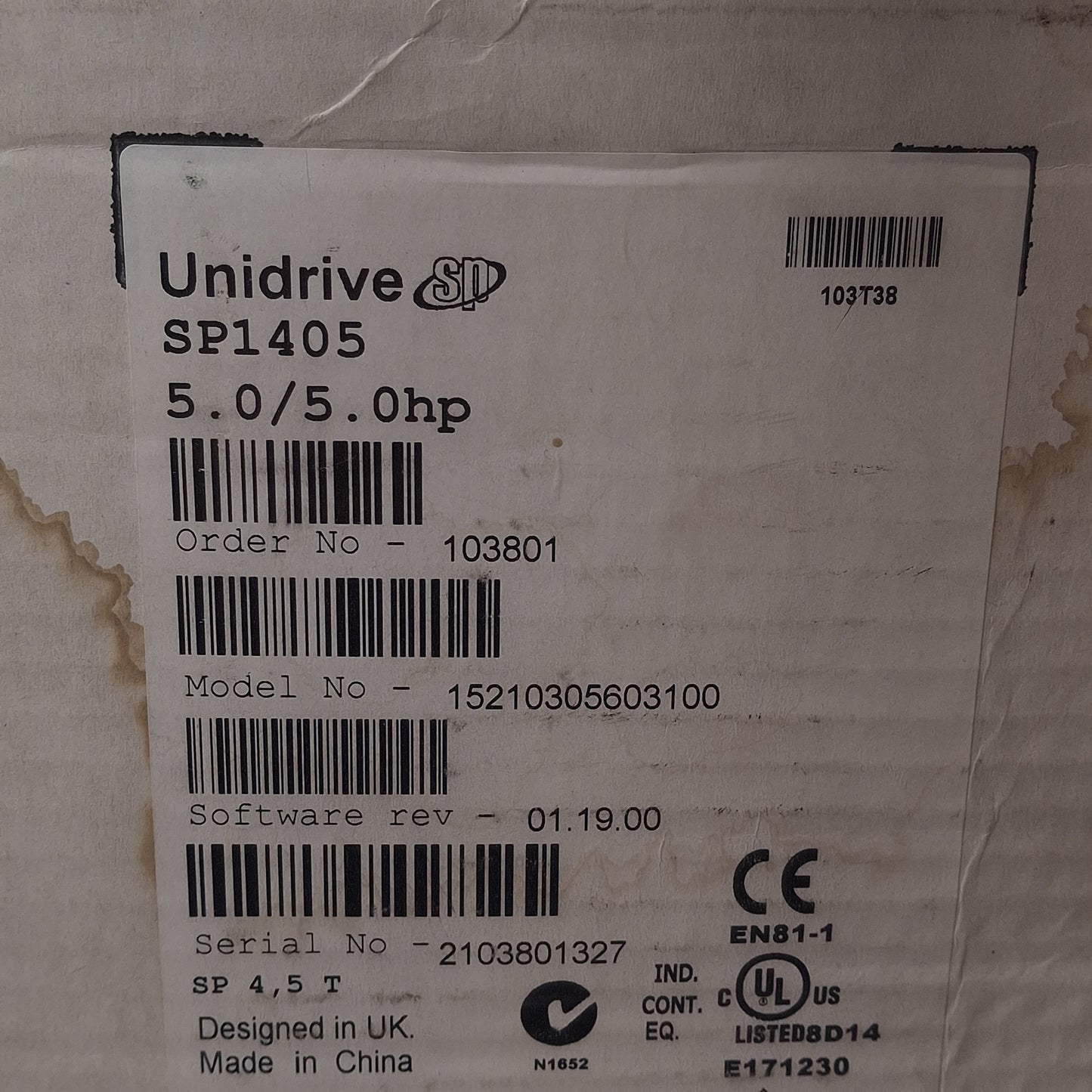 New Emerson SP1405 Unidrive SP AC Inverter, 3-PH 380-480VAC 10A Input, 4kW/5HP Out