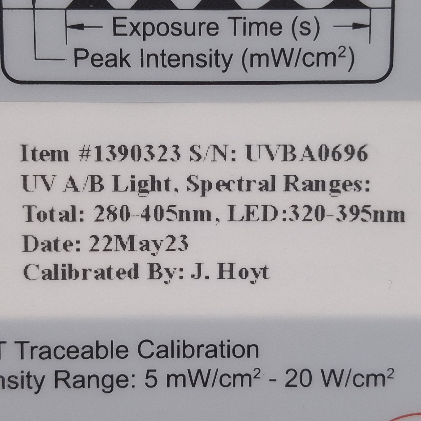 Used Loctite 1390323 LED Qualified UVA/UVB Radiometer Dosimeter, 280-405nm, 40W/cm²