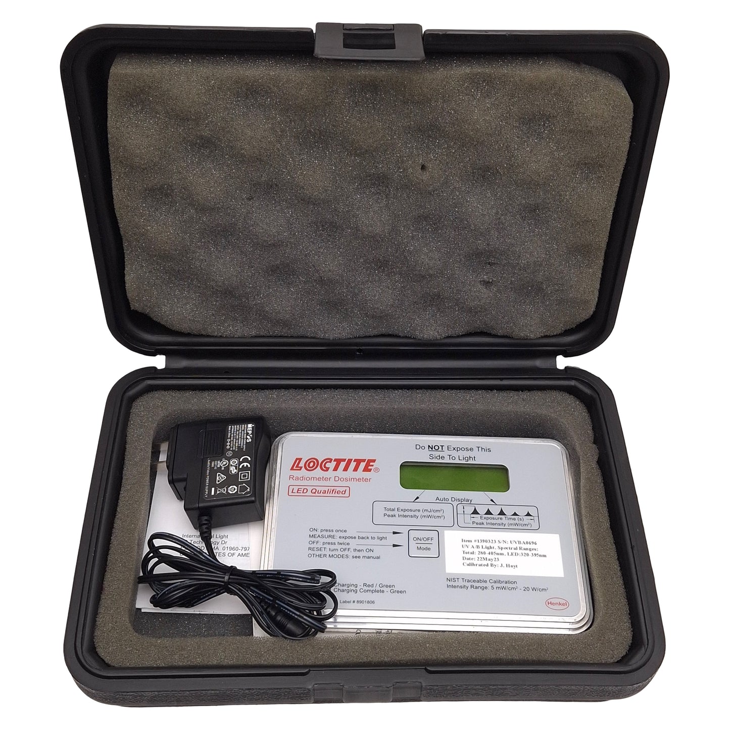 Used Loctite 1390323 LED Qualified UVA/UVB Radiometer Dosimeter, 280-405nm, 40W/cm²