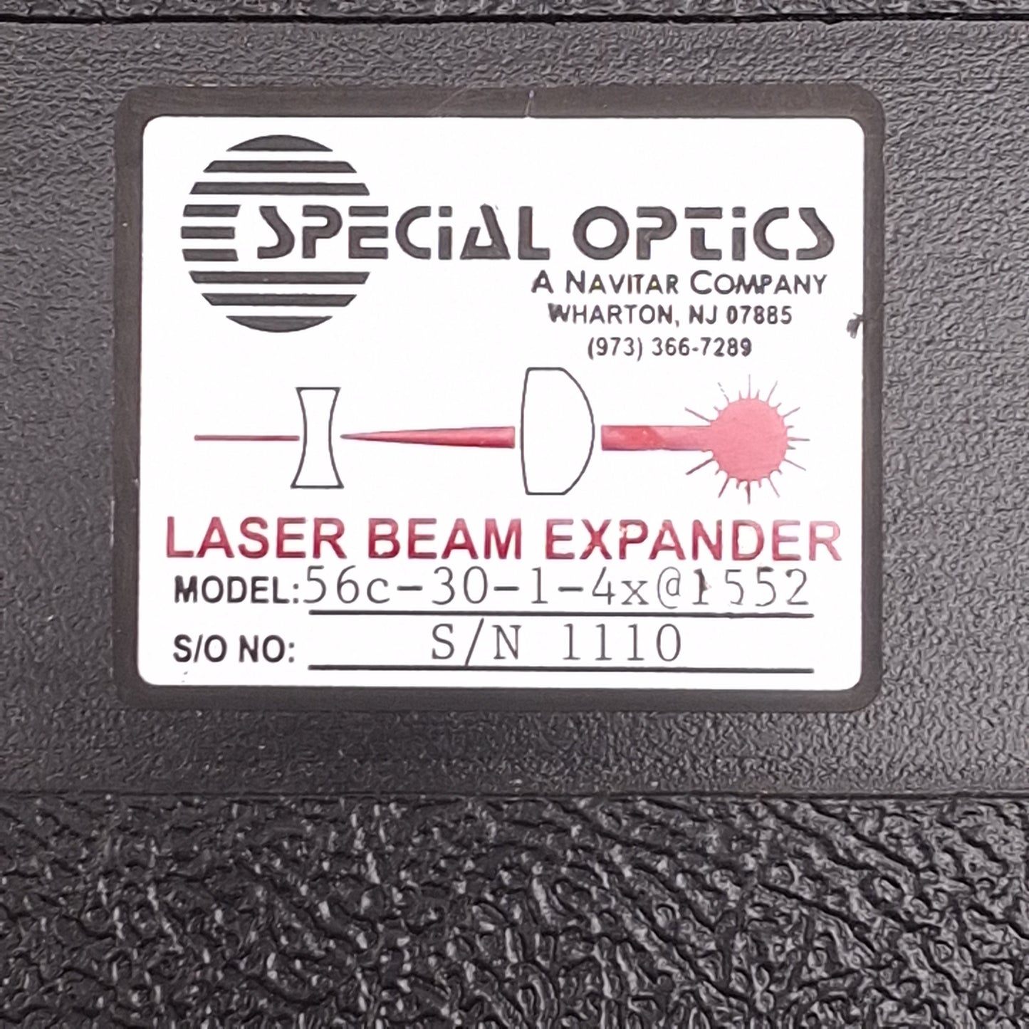 Used Navitar Special Optics 56C-30-1-4X Motorized Laser Beam Expander, 1x-4x, 1552nm