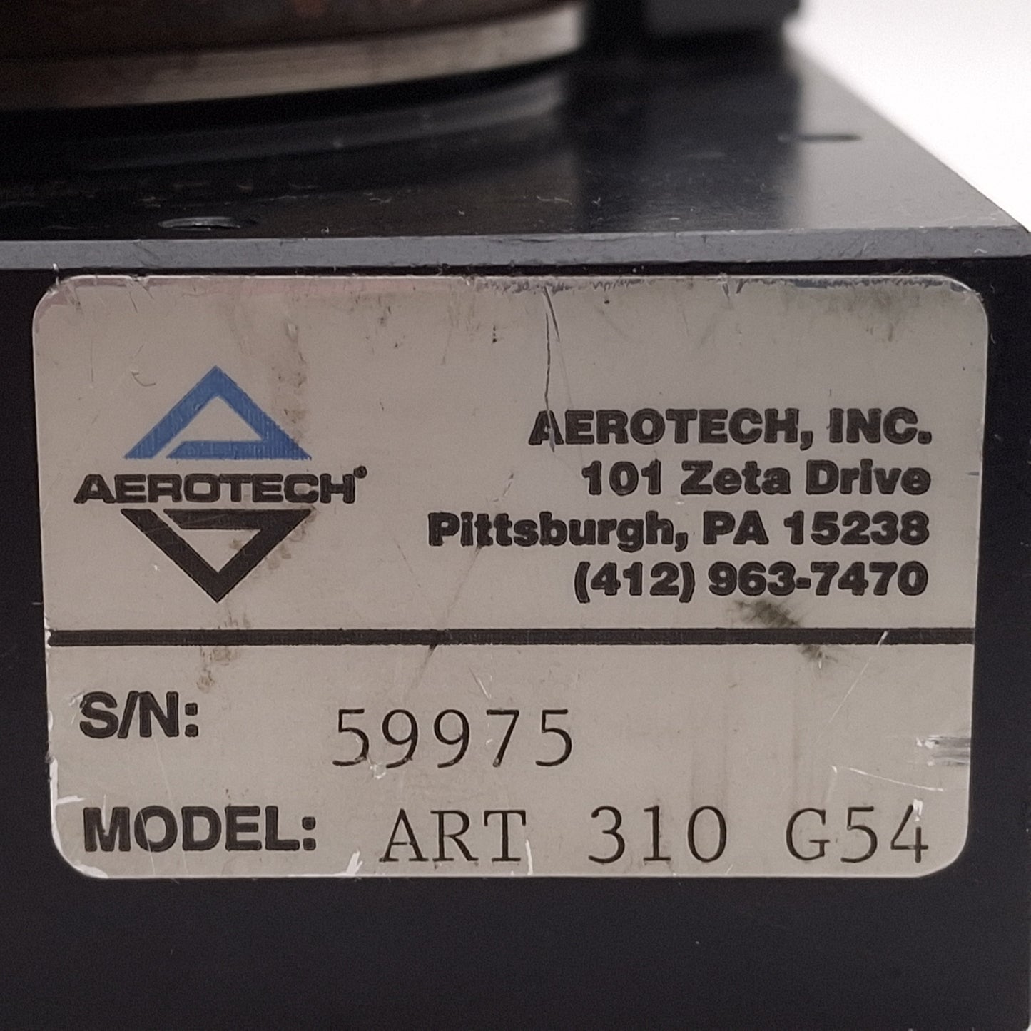 Used Aerotech ART310-G54 Precision Rotary Stage, ø100mm, 54:1, 360°, DB9, NEMA 23