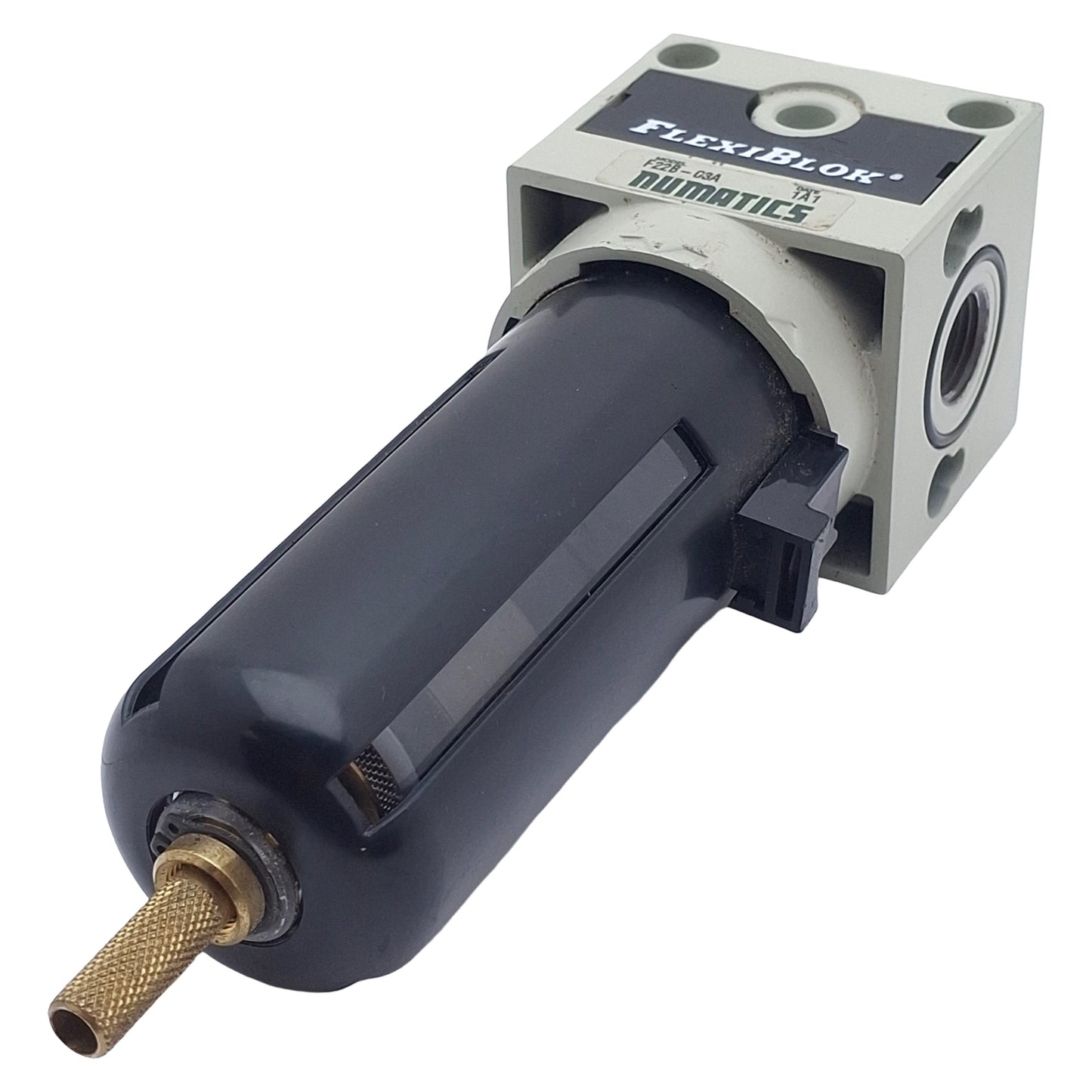 Used Numatics F22B-03A Pneumatic Air Filter, 3/8in NPT, 0-150psi, 5µm, 65SCFM