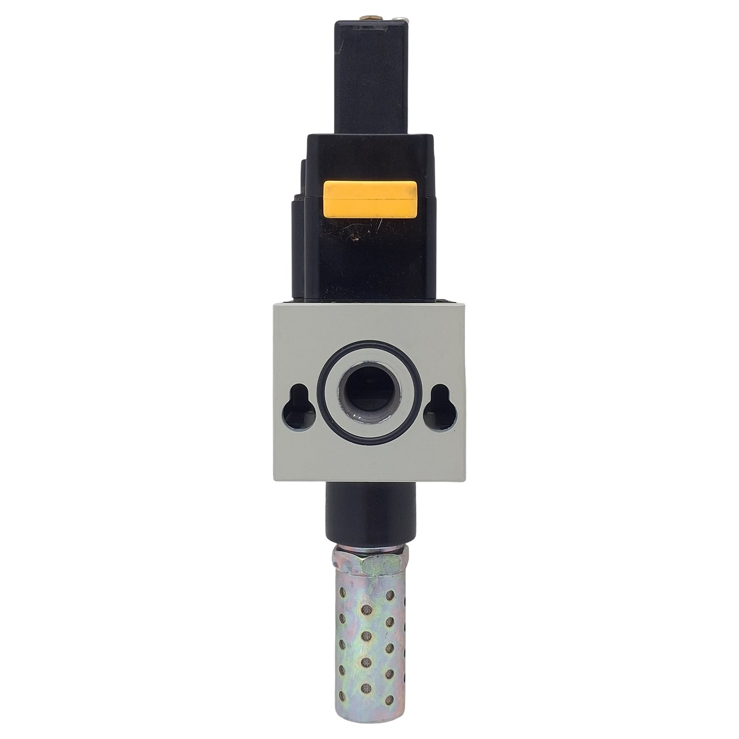 Used Numatics S22E-03BKMP Quick Exhaust Solenoid Valve, 3/8in NPT, 150psi, 24VDC Coil