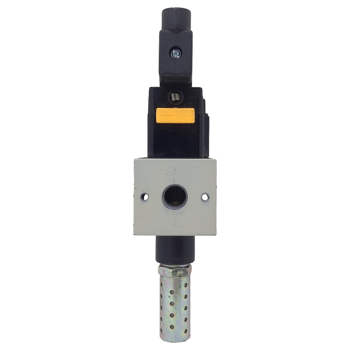 Used Numatics S22E-03BKMP Quick Exhaust Solenoid Valve, 3/8in NPT, 150psi, 24VDC Coil