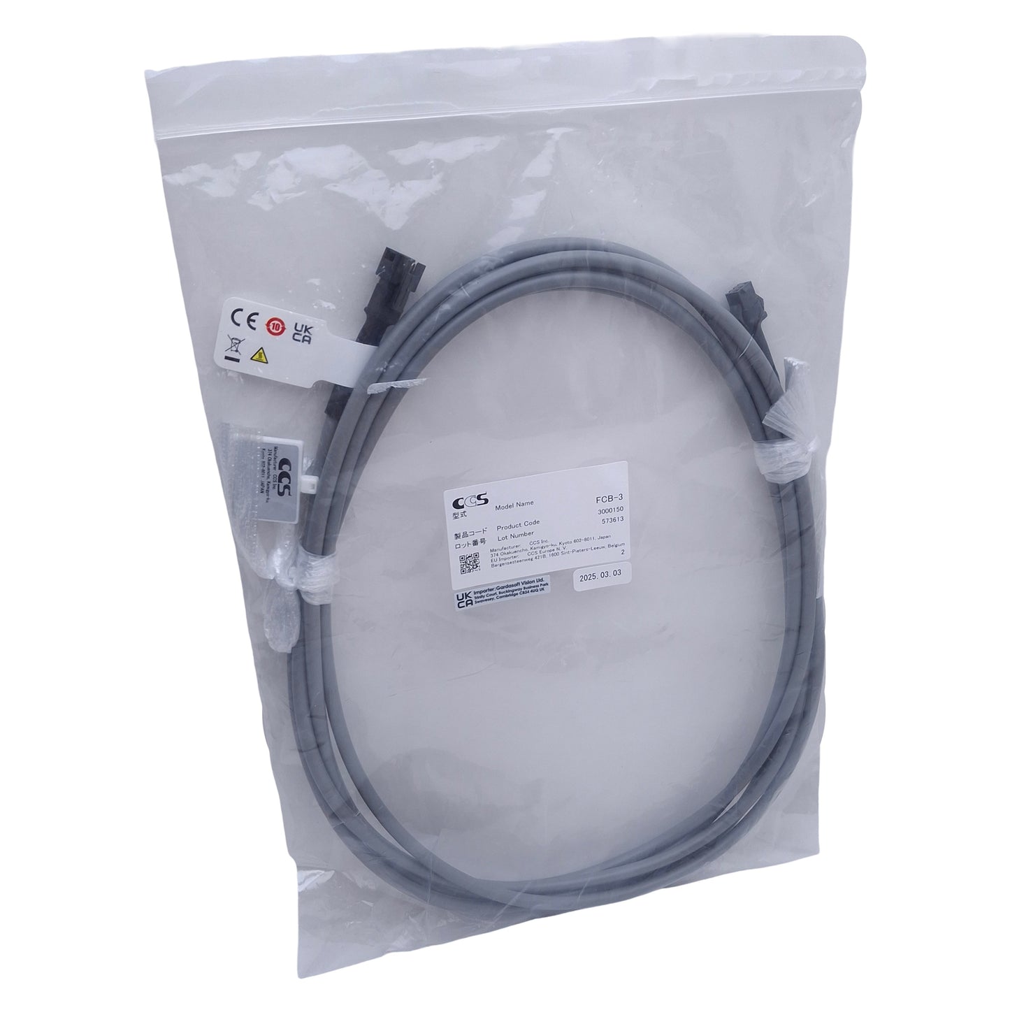 New CCS FCB-3 Extension LED Light Cable, 24V, 3-Pin SM Connector, 3m Length
