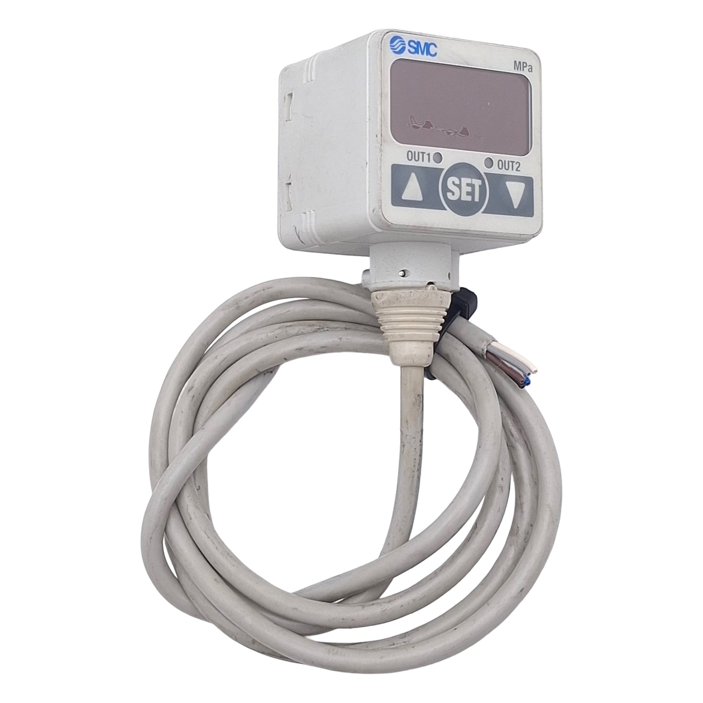Used SMC ISE40-T1-62L Digital Pressure Switch, PNP, -0.1~1.0MPa, 12-24VDC, 1/8" NPT