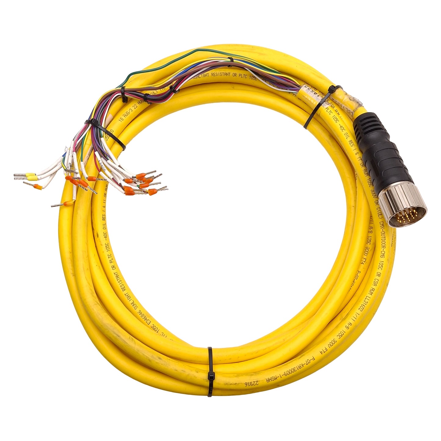 Used Turck CSM 19-19-10 Actuator & Sensor Cordset, 19-Pin M27 MultiFast Male, 5m