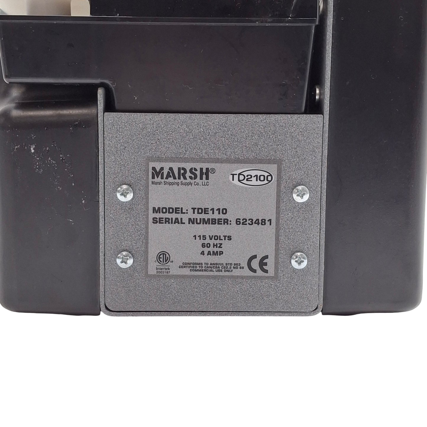 Used Marsh TDE110 Portable Manual Hand Tape Dispenser 1 to 3in Width, *No Valve*