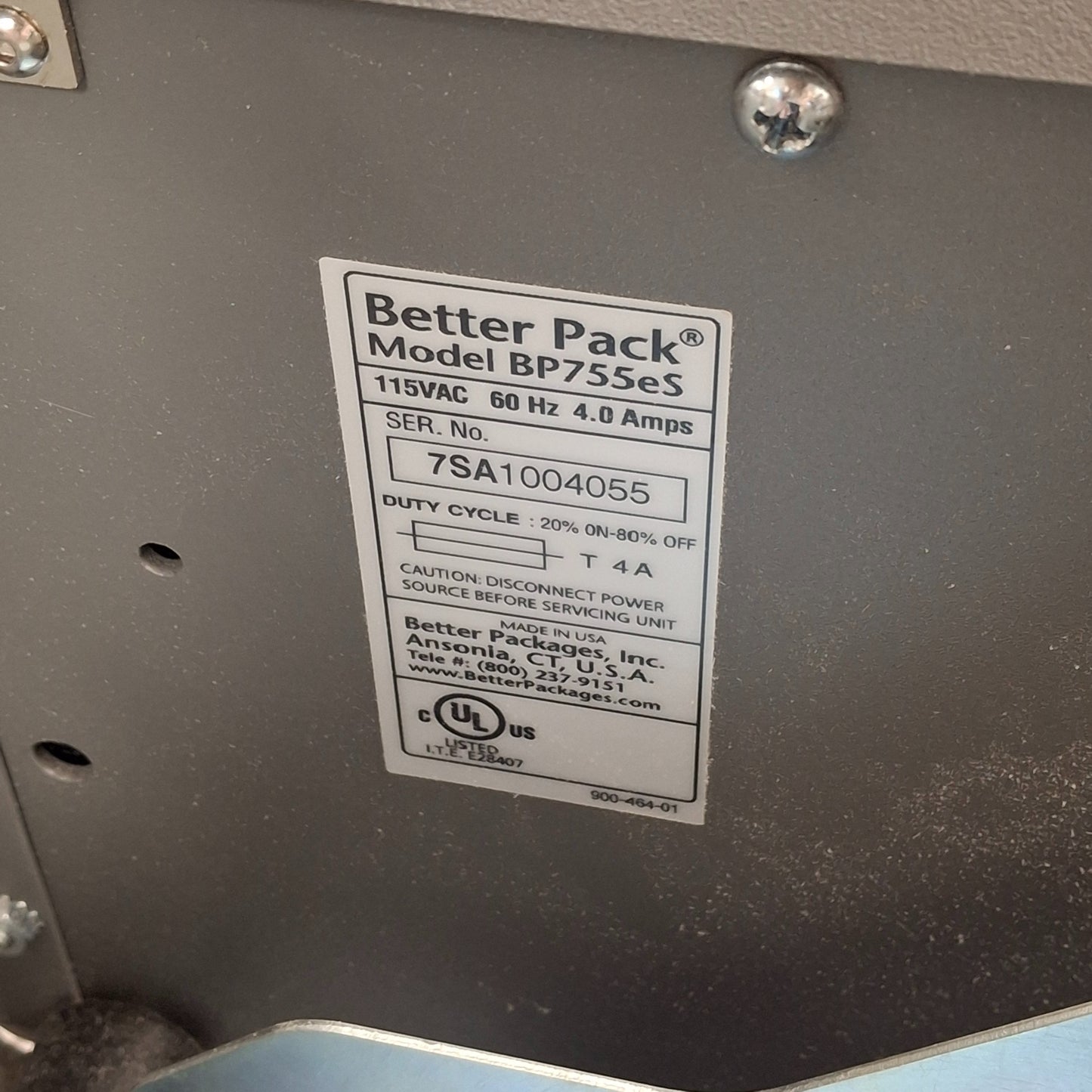 Used Better Pack 755eS Electric Heated WAT Tape Dispenser 1-4in Width, 115VAC, 32in/s