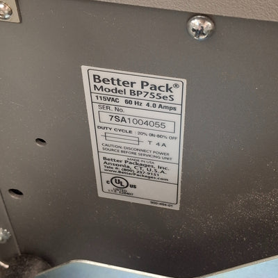 Used Better Pack 755eS Electric Heated WAT Tape Dispenser 1-4in Width, 115VAC, 32in/s