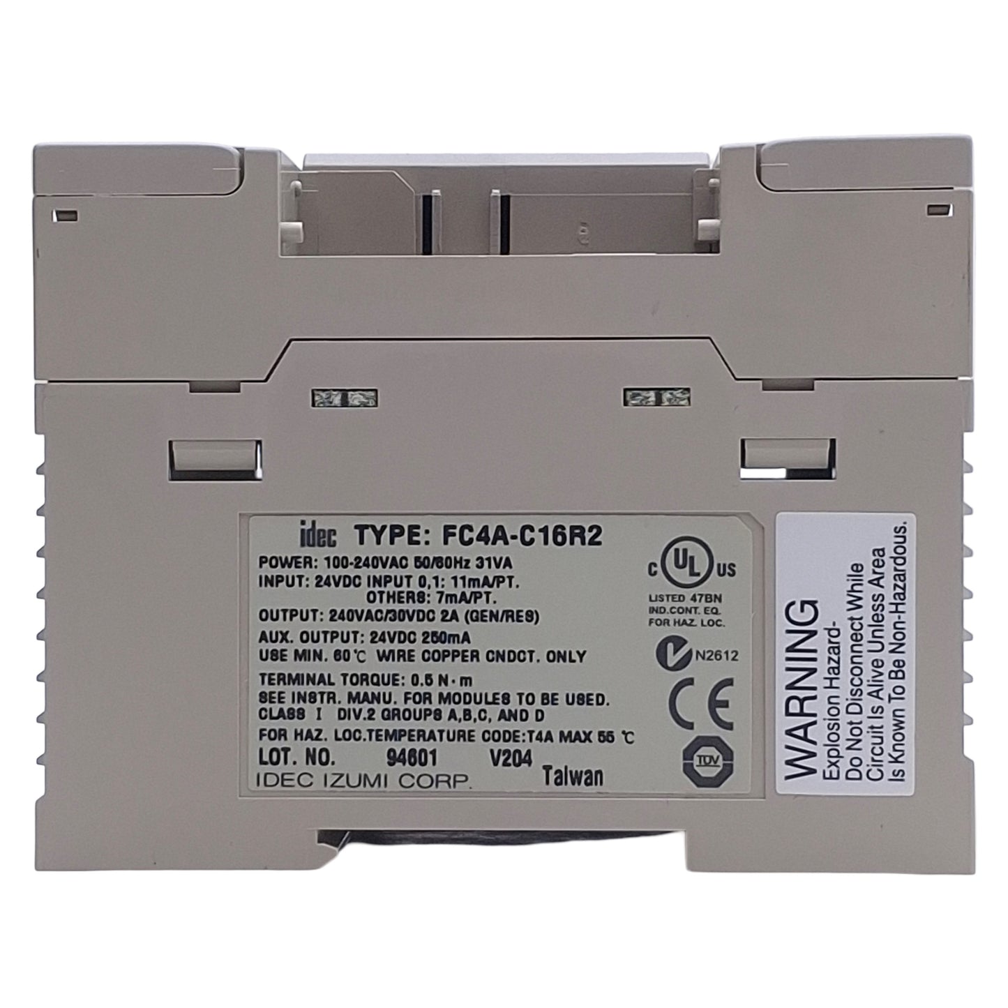 Used Idec FC4A-C16R2 MicroSmart PLC Module, 9x Inputs, 7x Outputs, 240VAC/30VDC Out
