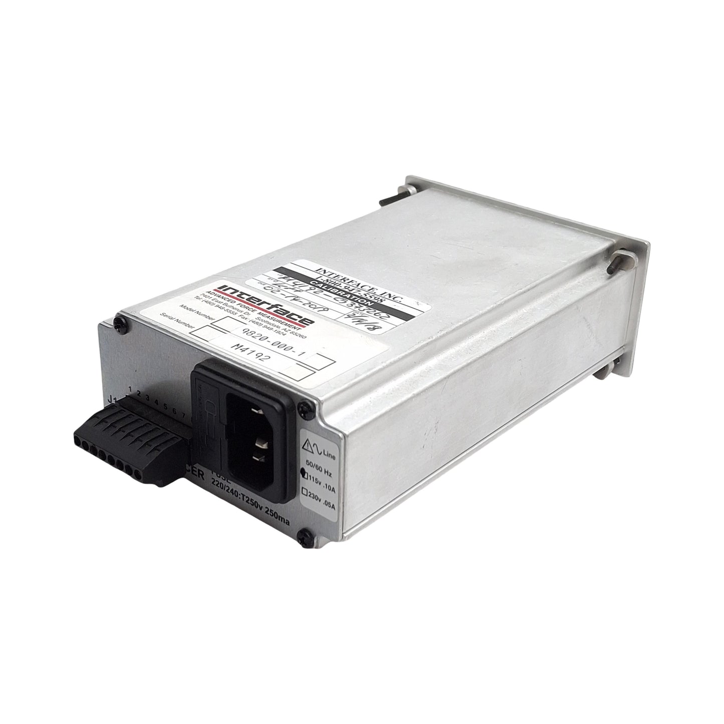 Used Interface 9820-000-1 Digital Indicator, 1-Channel, 115VAC, +/- 25mV & 50mV Input