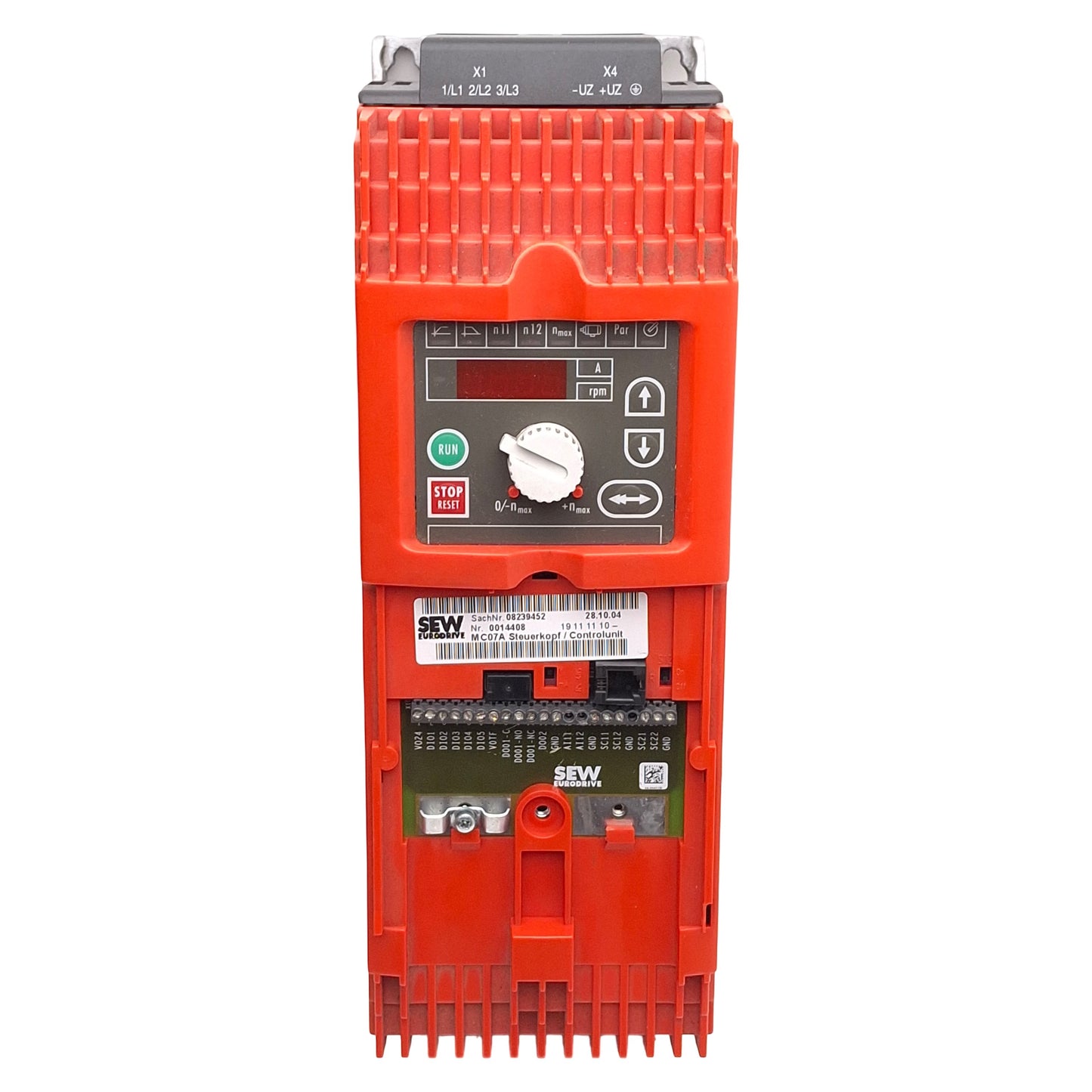 Used SEW Eurodrive MDX60A0037-2A3-4-00 MC07A MOVIDRIVE AC Drive 3.7kW 3Ø 240VAC 180Hz