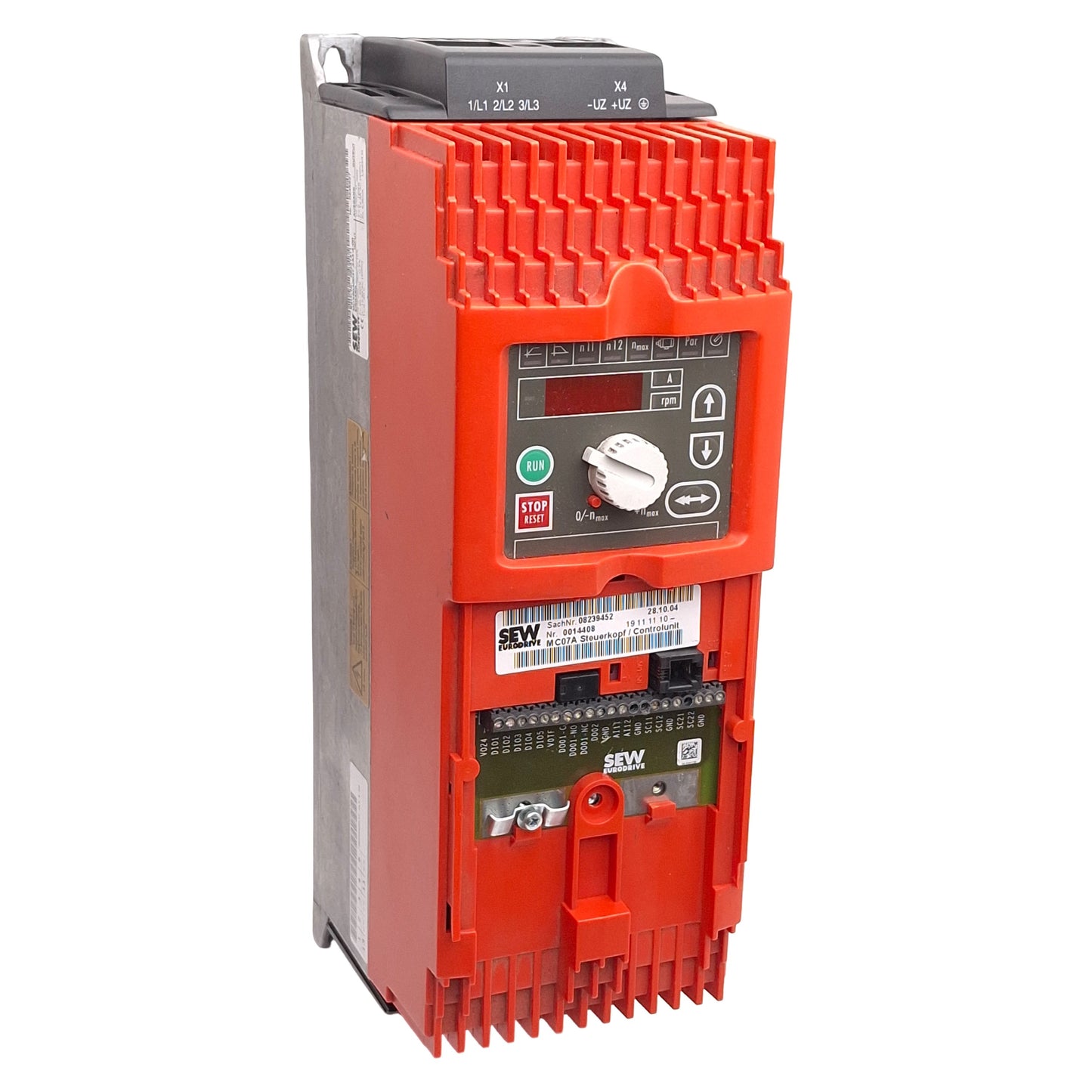 Used SEW Eurodrive MDX60A0037-2A3-4-00 MC07A MOVIDRIVE AC Drive 3.7kW 3Ø 240VAC 180Hz